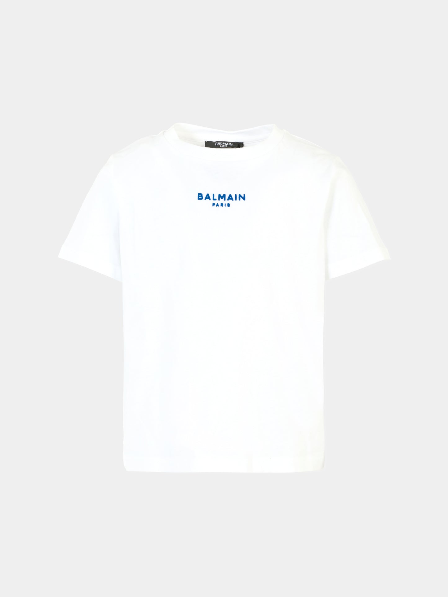 T-shirt bianca per bambini con logo,Balmain Kids,BT8P11 Z0116 100BL