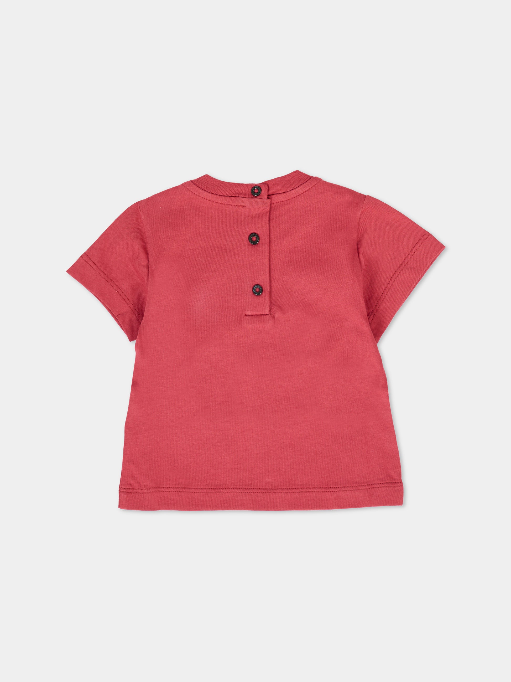 T-shirt rossa per neonato con logo,Balmain Kids,BT8591 Z0082 427