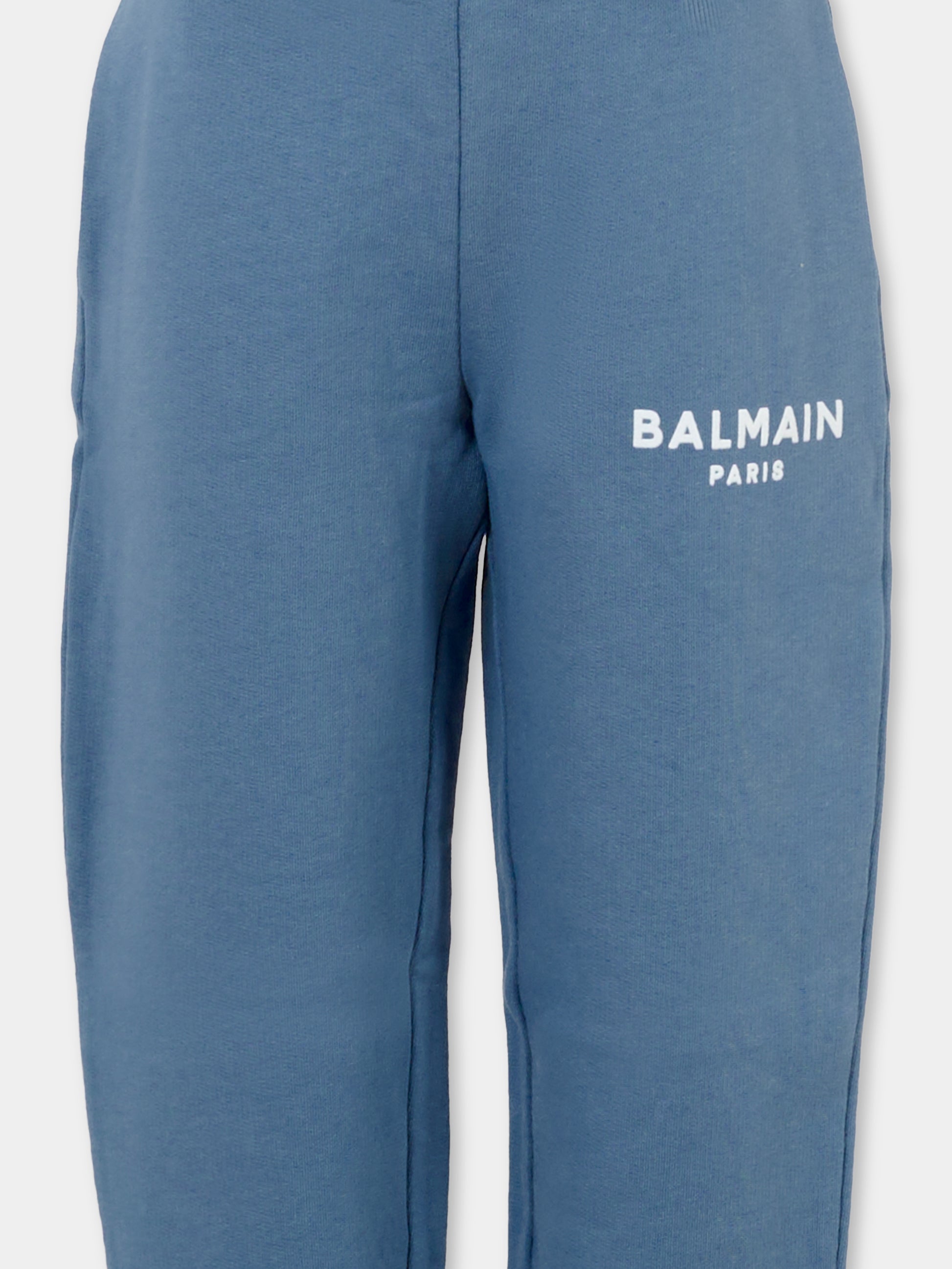 Pantaloni blu per bambini con logo,Balmain Kids,BT6R60 Z0114 668