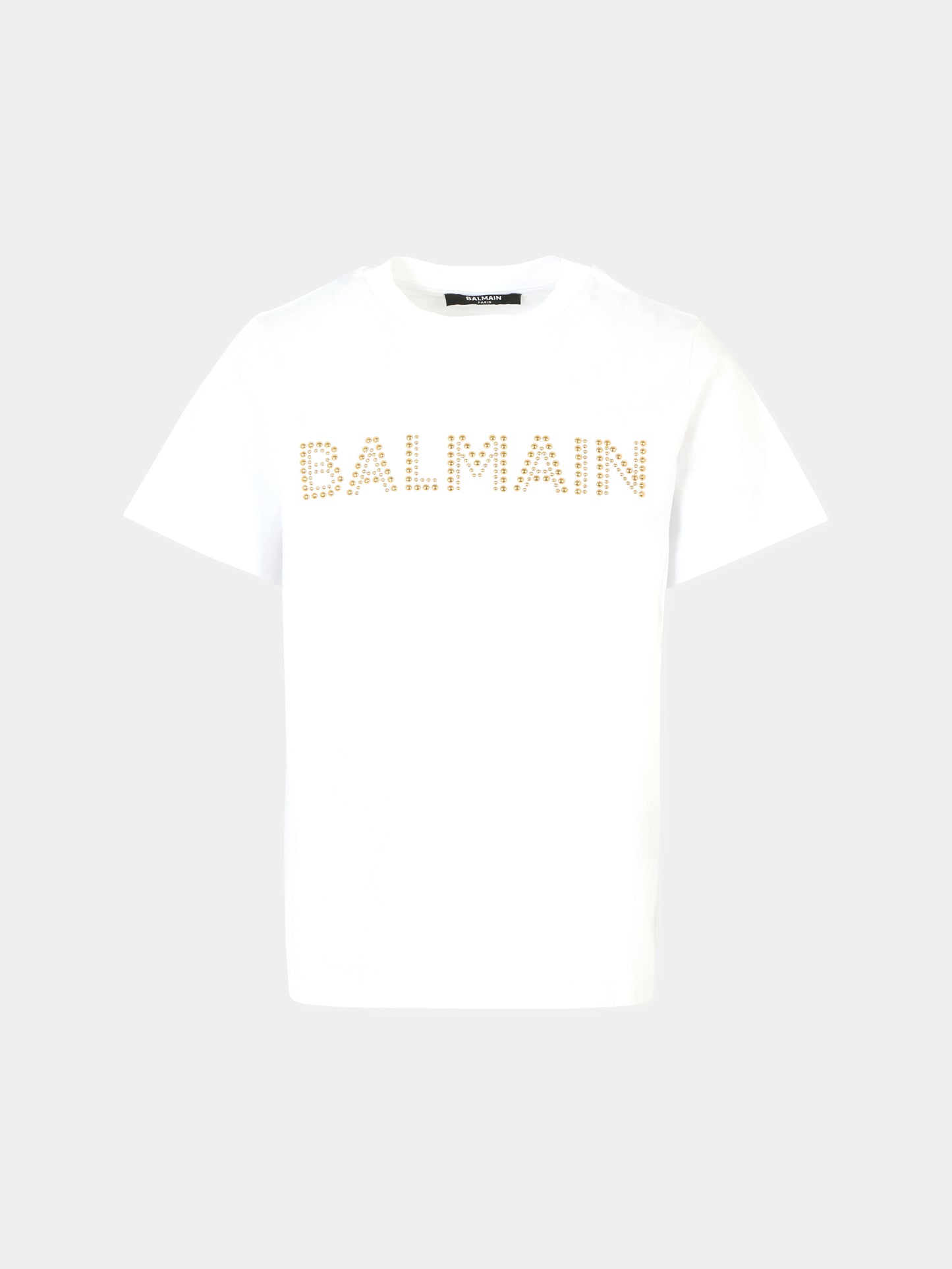 T-shirt bianca per bambina con logo,Balmain Kids,BT8Q51 J0177 100OR