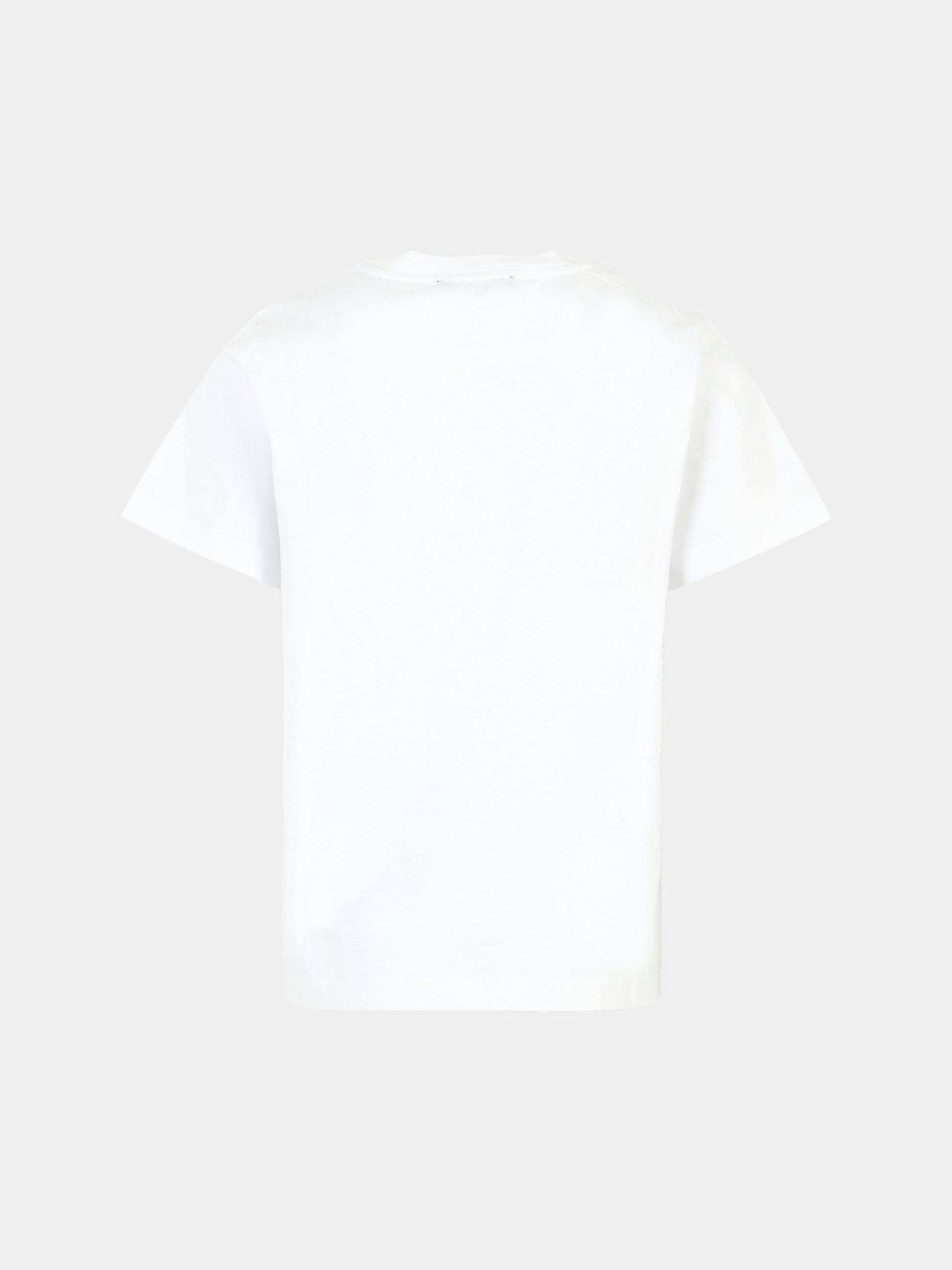 T-shirt bianca per bambina con logo,Balmain Kids,BT8Q51 J0177 100OR