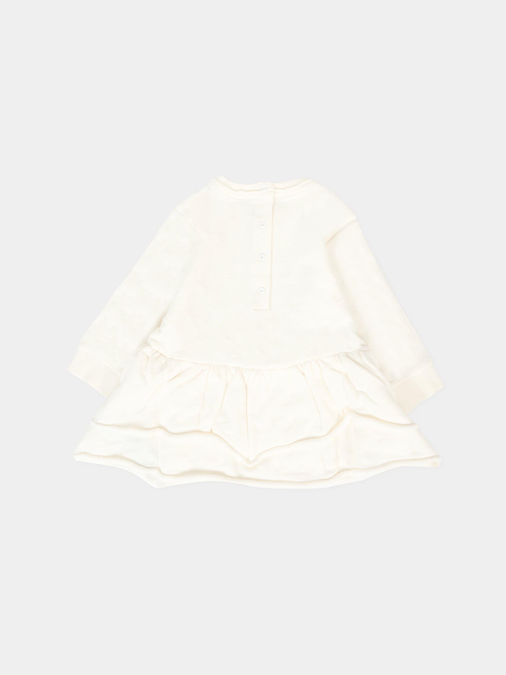 Vestito avorio per neonata con logo,Balmain Kids,BT1030 Z0001 102