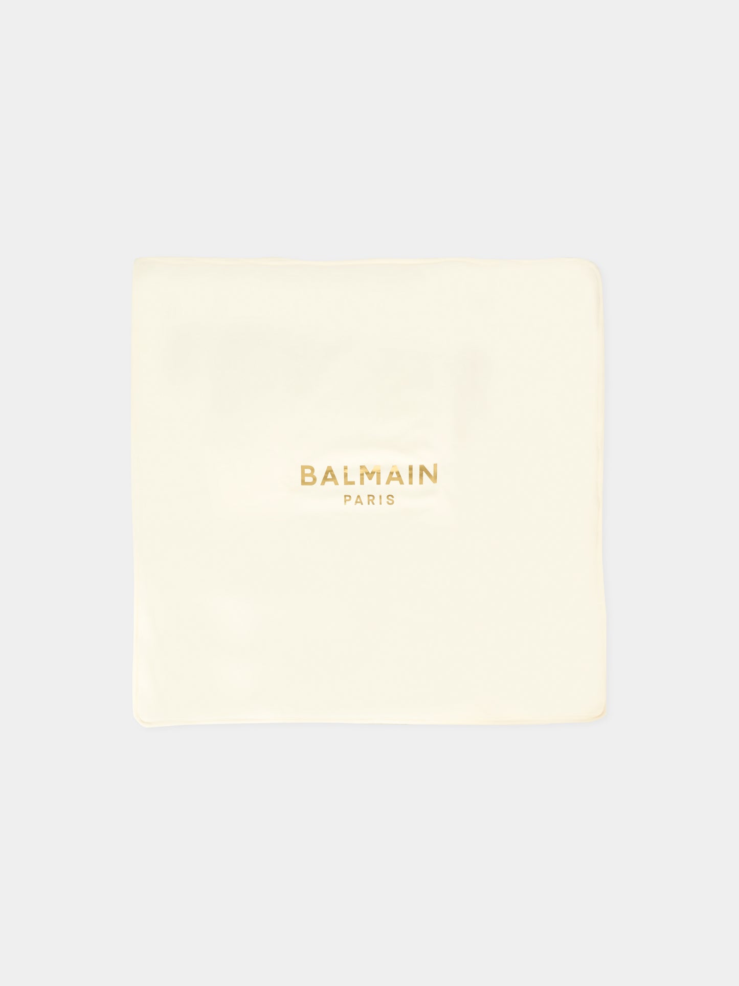 Coperta avorio per neonati con logo,Balmain Kids,BT0680 Z1518 102OR