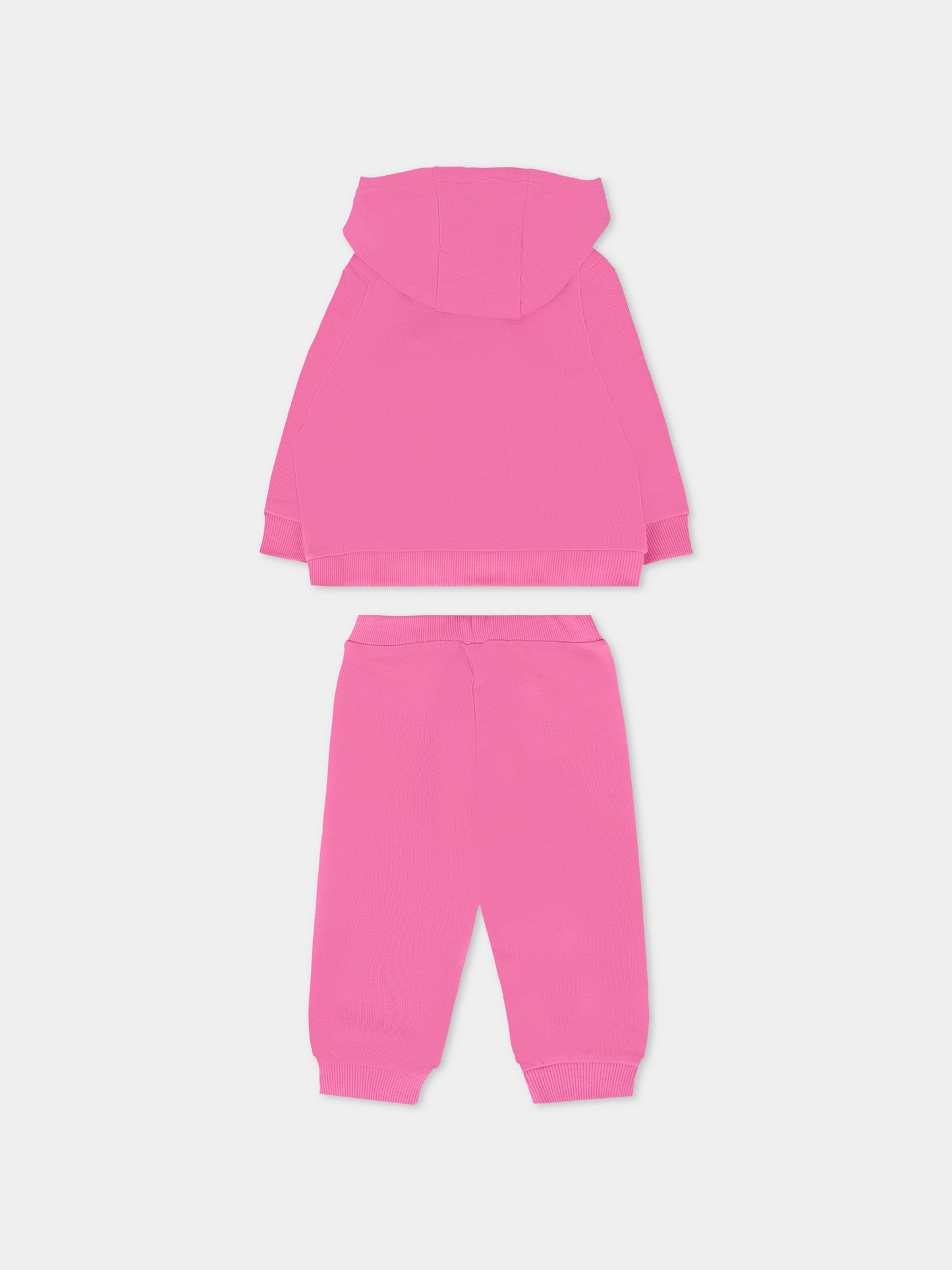 Completo fucsia per neonata con patch,Balmain Kids,BV3520 Z0001 543