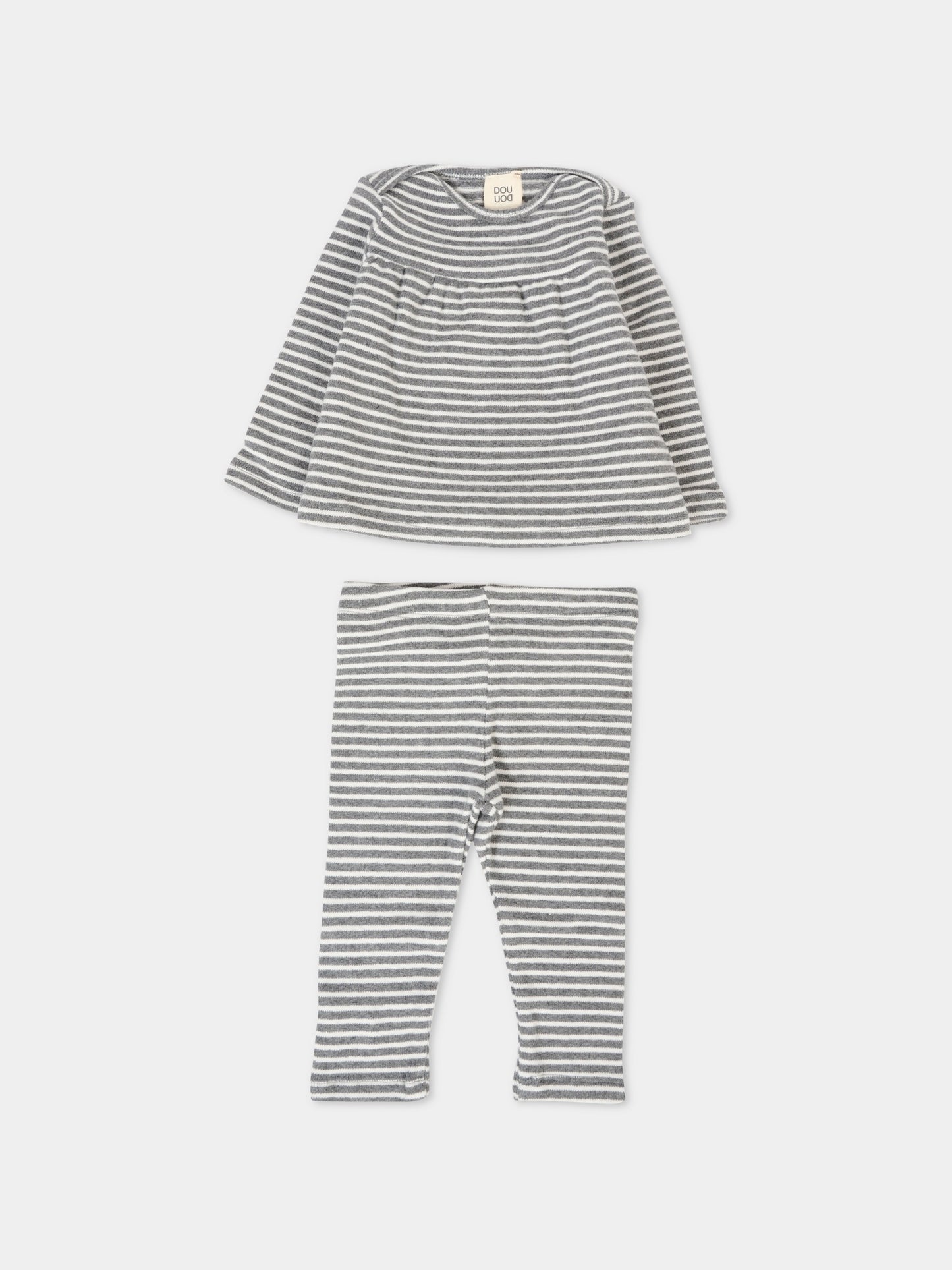 Completo nascita grigio per neonata con patch,Douuod Kids,DTB500 Z1639 105GR