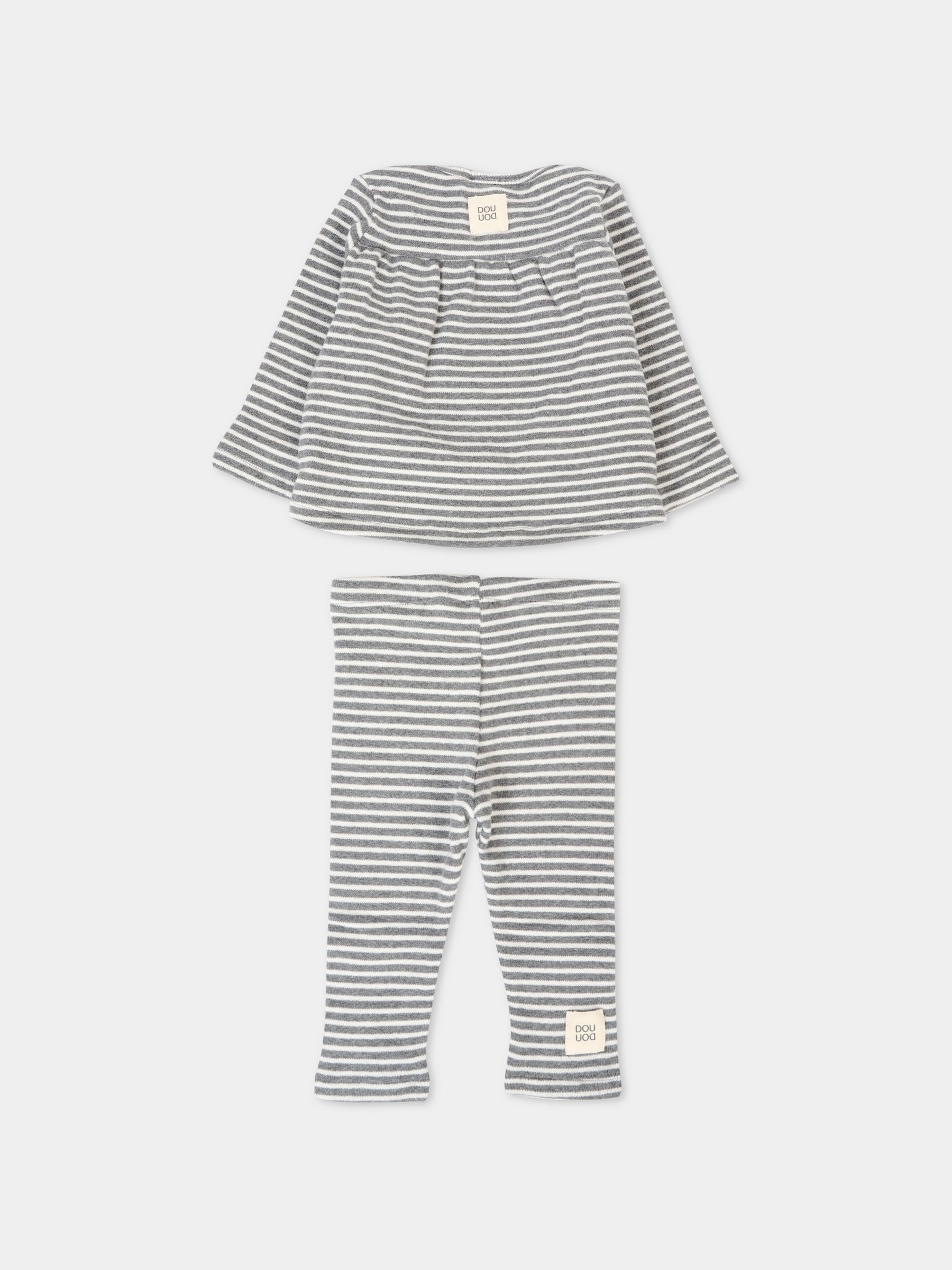 Completo nascita grigio per neonata con patch,Douuod Kids,DTB500 Z1639 105GR