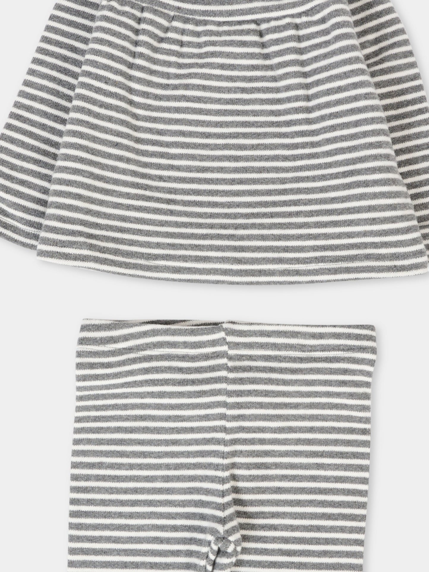 Completo nascita grigio per neonata con patch,Douuod Kids,DTB500 Z1639 105GR