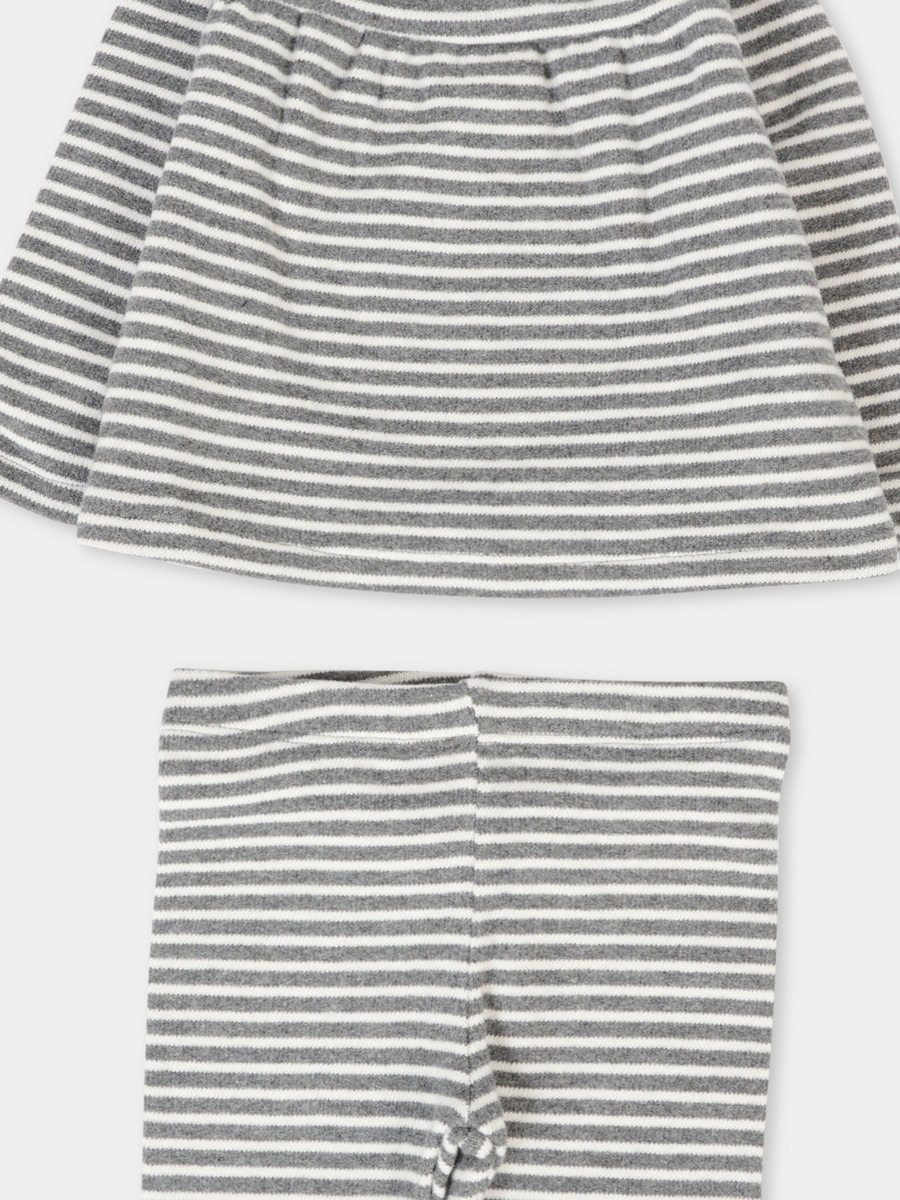 Completo nascita grigio per neonata con patch,Douuod Kids,DTB500 Z1639 105GR