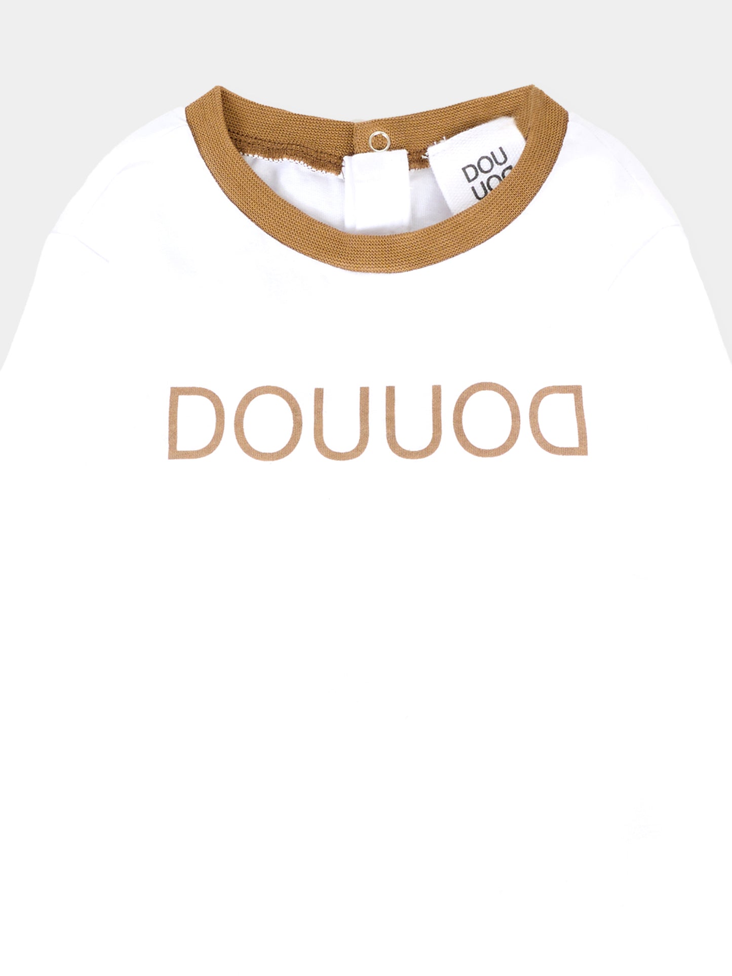 T-shirt bianca per neonata con logo,Douuod Kids,DT8500 Z0761 100BG