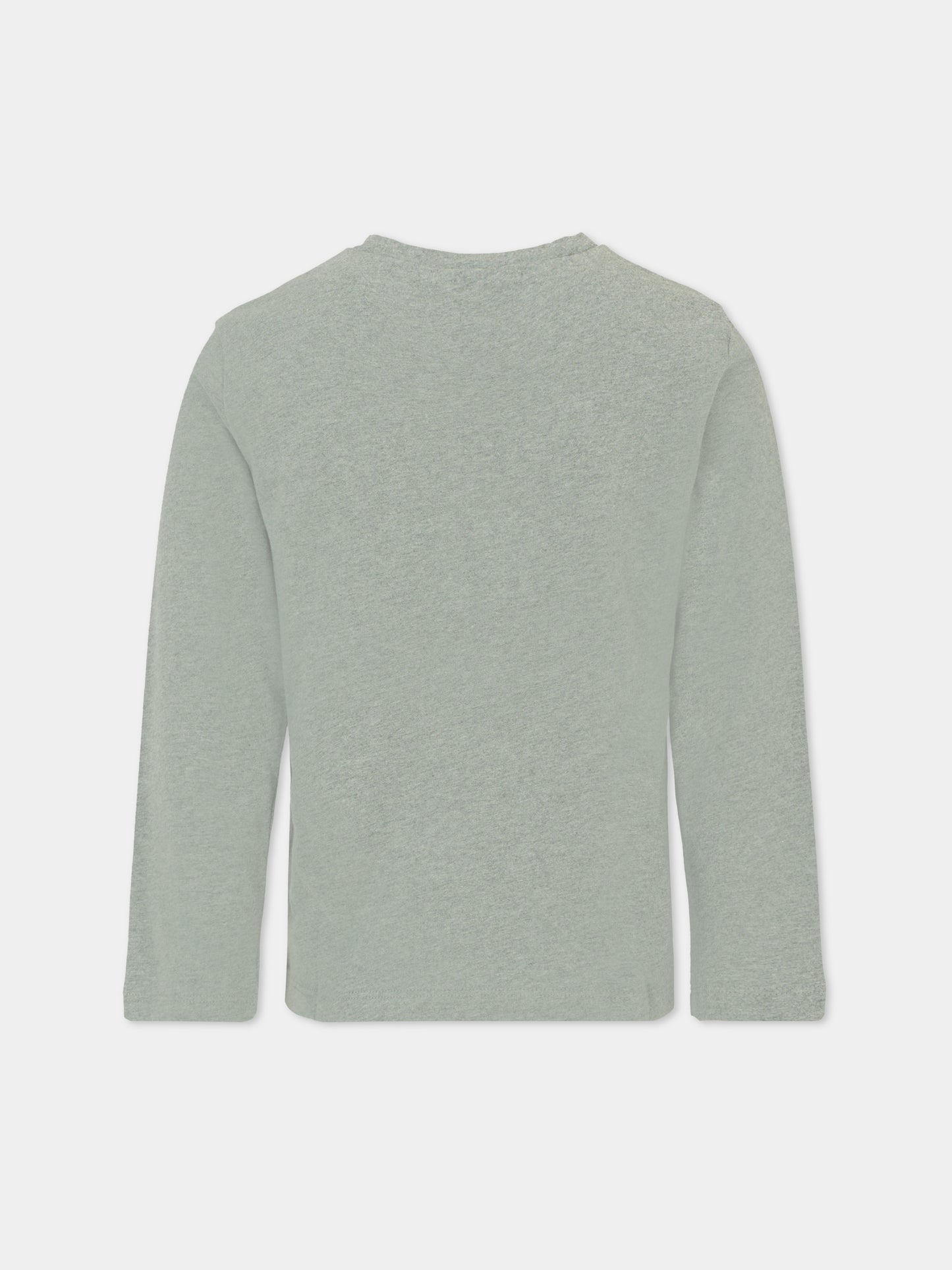 T-shirt grigia per bambina con logo e numeri,Douuod Kids,DT8P20 Z0762 809