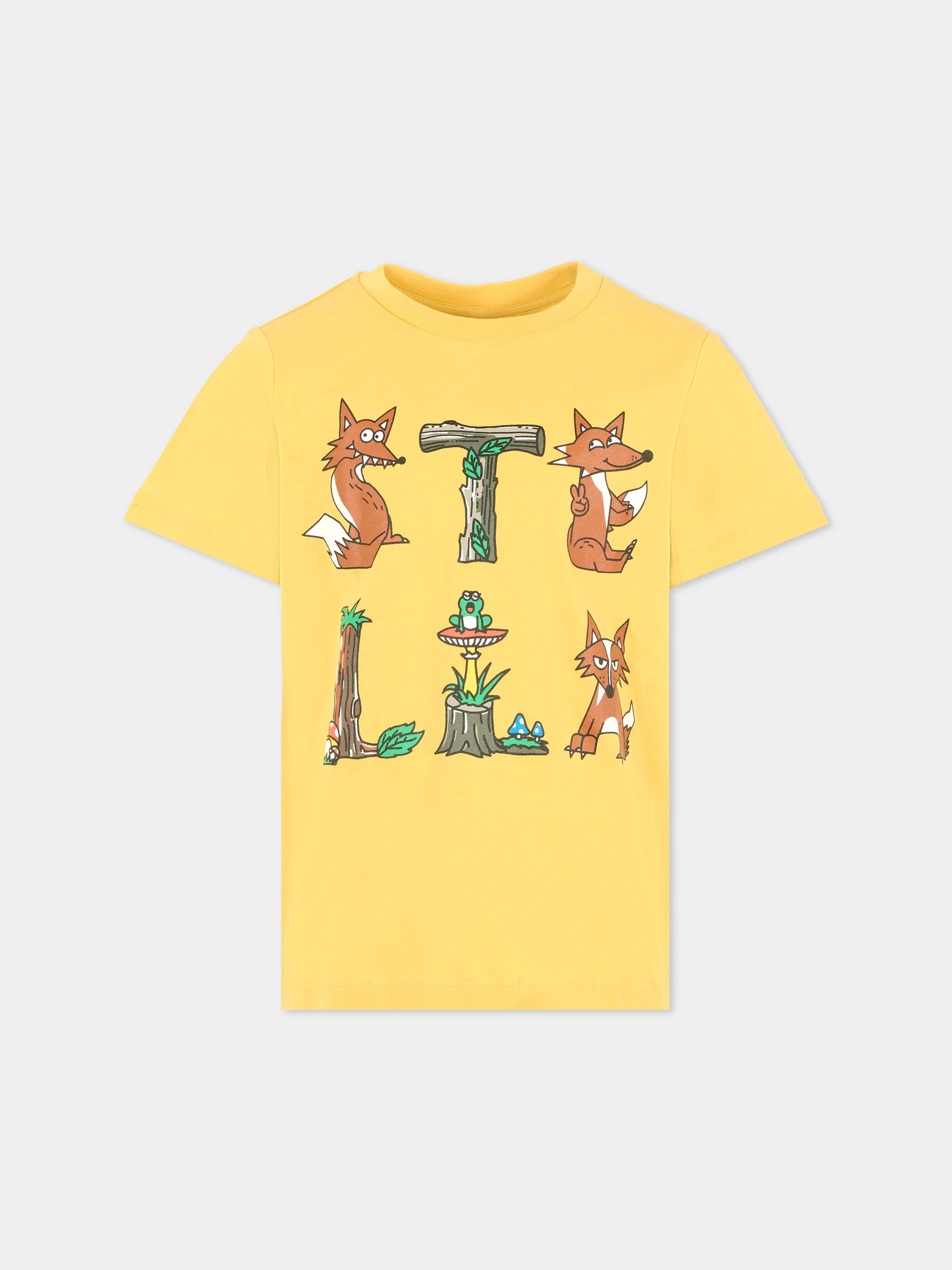 T-shirt gialla per bambino con logo,Stella Mccartney Kids,8R8O81 Z0434 108