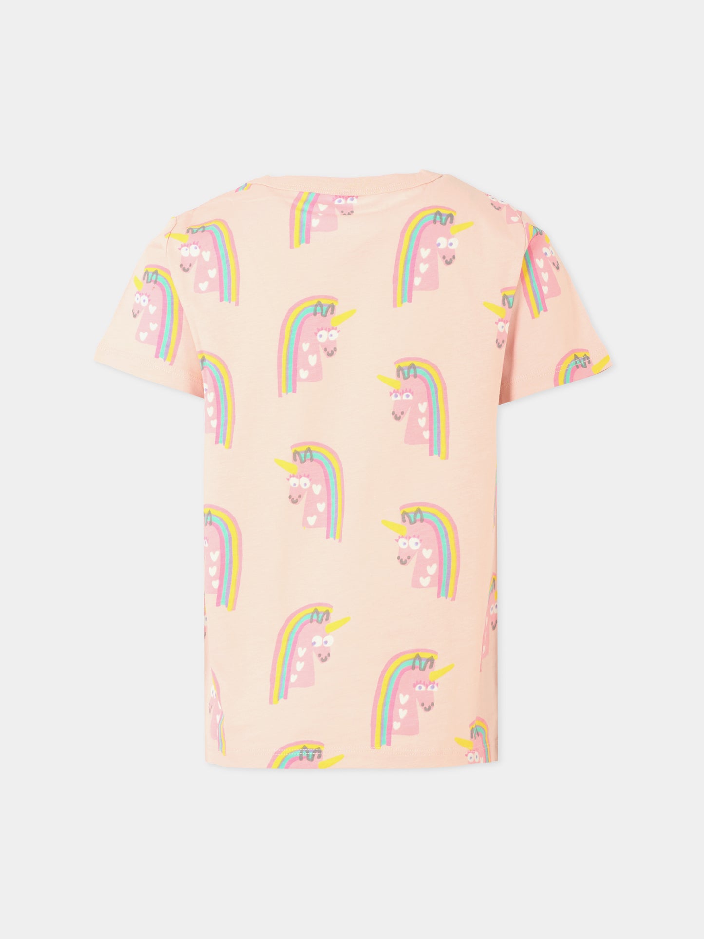 T-shirt rosa per bambina con unicorni,Stella Mccartney Kids,TT8E01 Z1343 505MC
