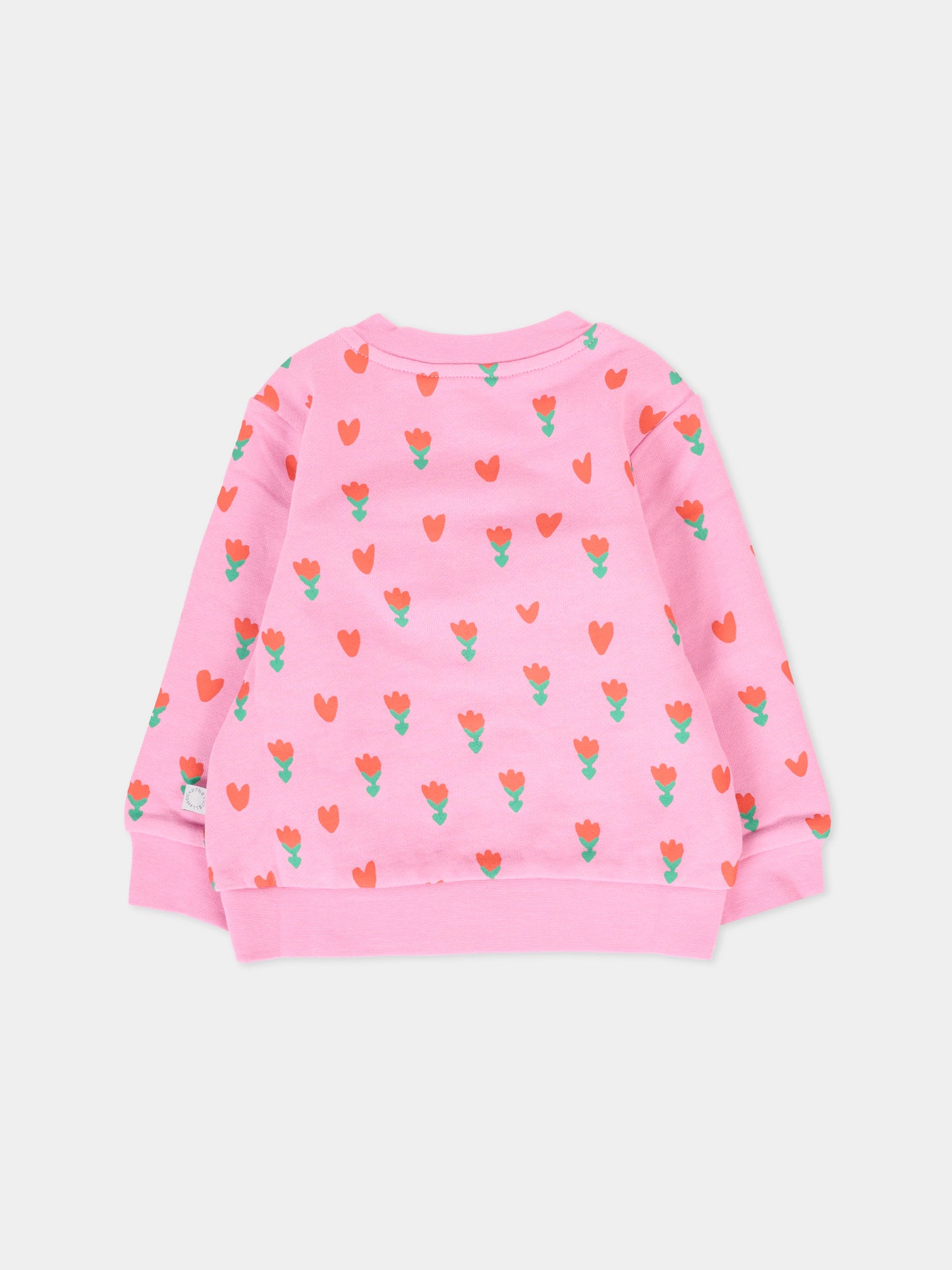 Felpa rosa per neonata con fiori rossi,Stella Mccartney Kids,TT4000 Z1269 547MC