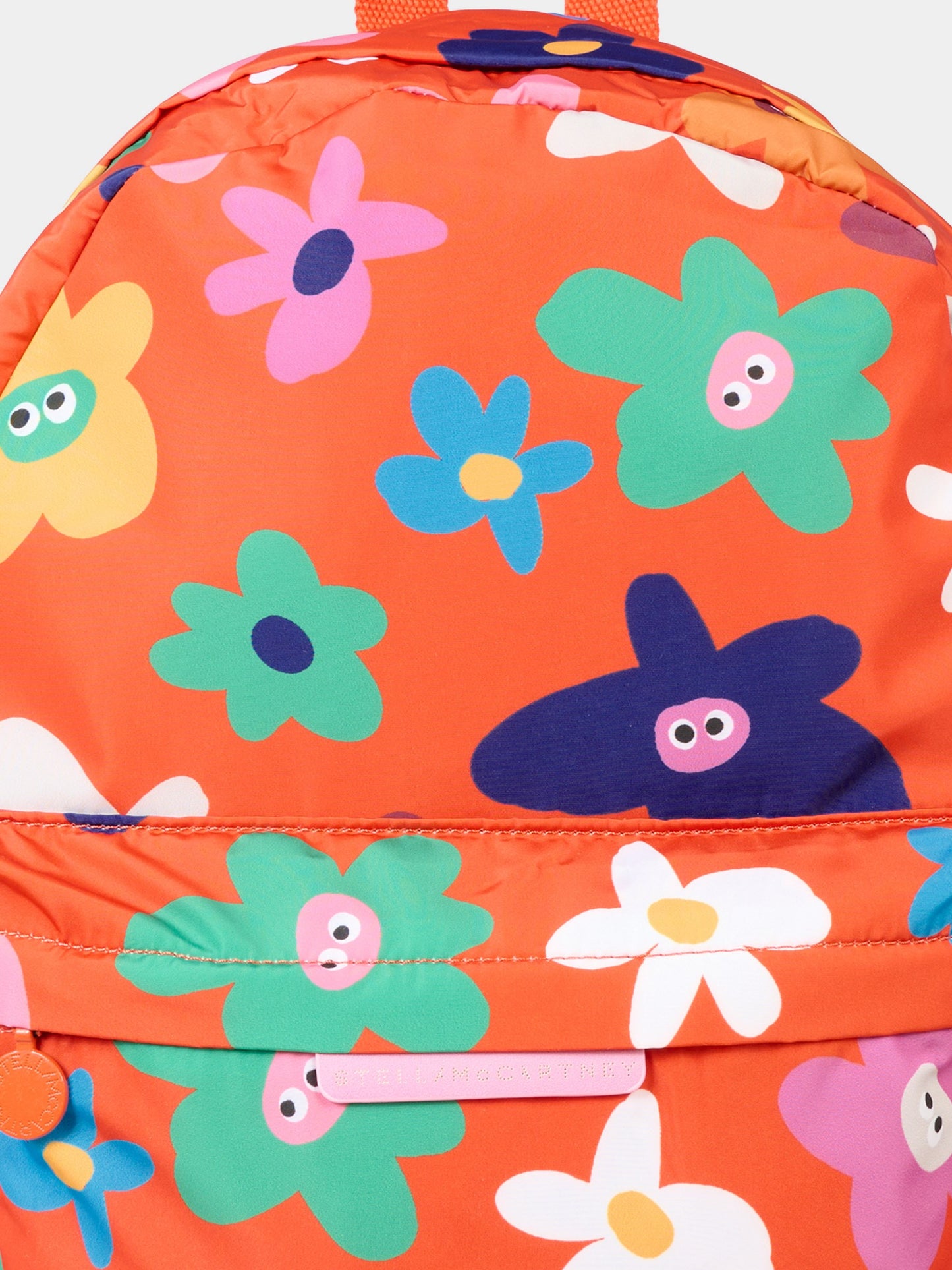 Zaino arancione per bambina con fiori,Stella Mccartney Kids,TT0C08 Z1282 437MC