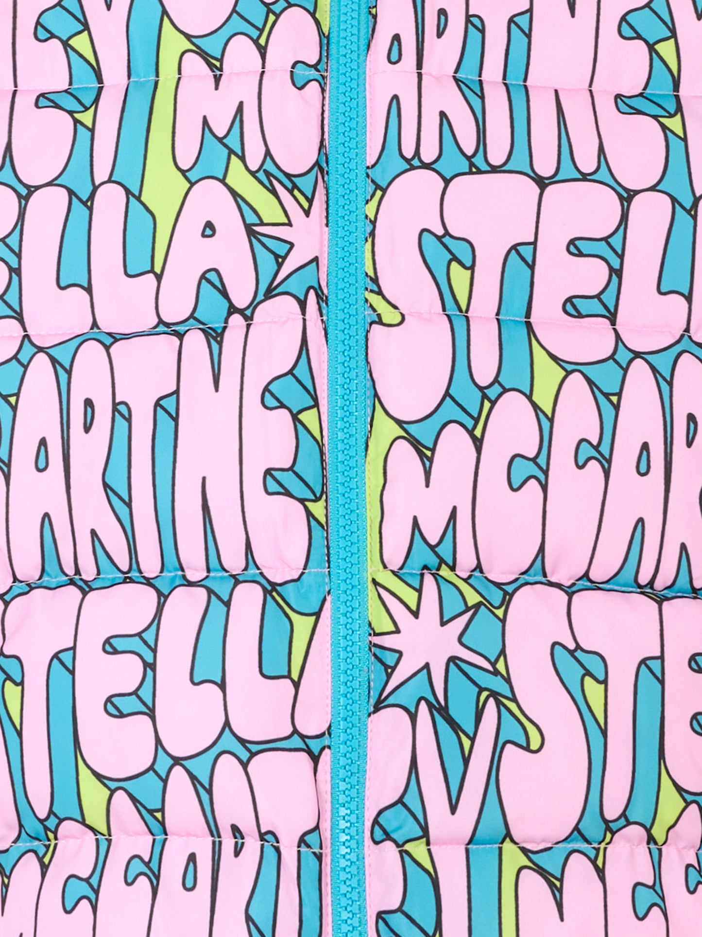 Piumino multicolor per bambina con logo all over,Stella Mccartney Kids,TV2B37 Z2053 999MC