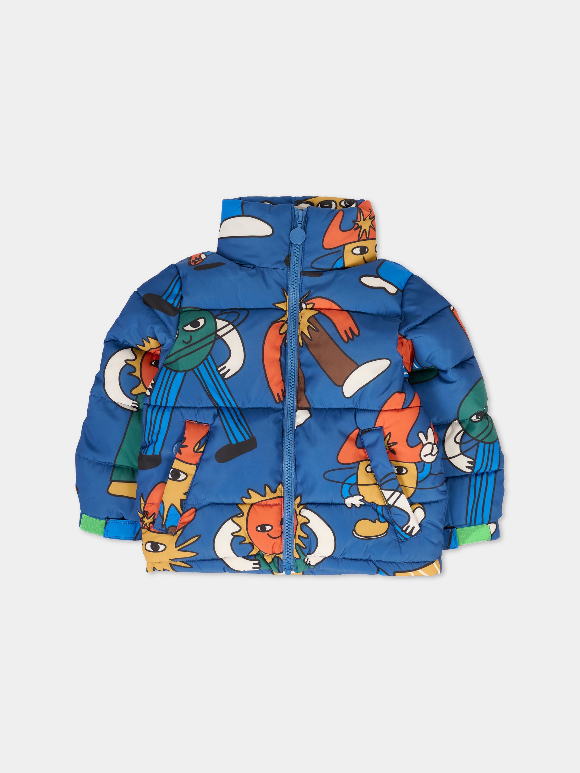 Piumino blu per bambino con sole e pianeti,Stella Mccartney Kids,TV2P37 Z2148 624MC