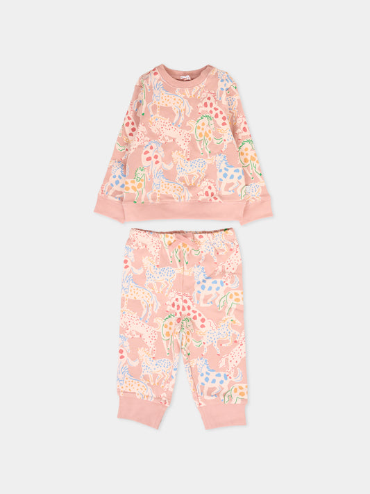Completo rosa per neonata con cavalli,Stella Mccartney Kids,TV3050 Z2233 50UMC