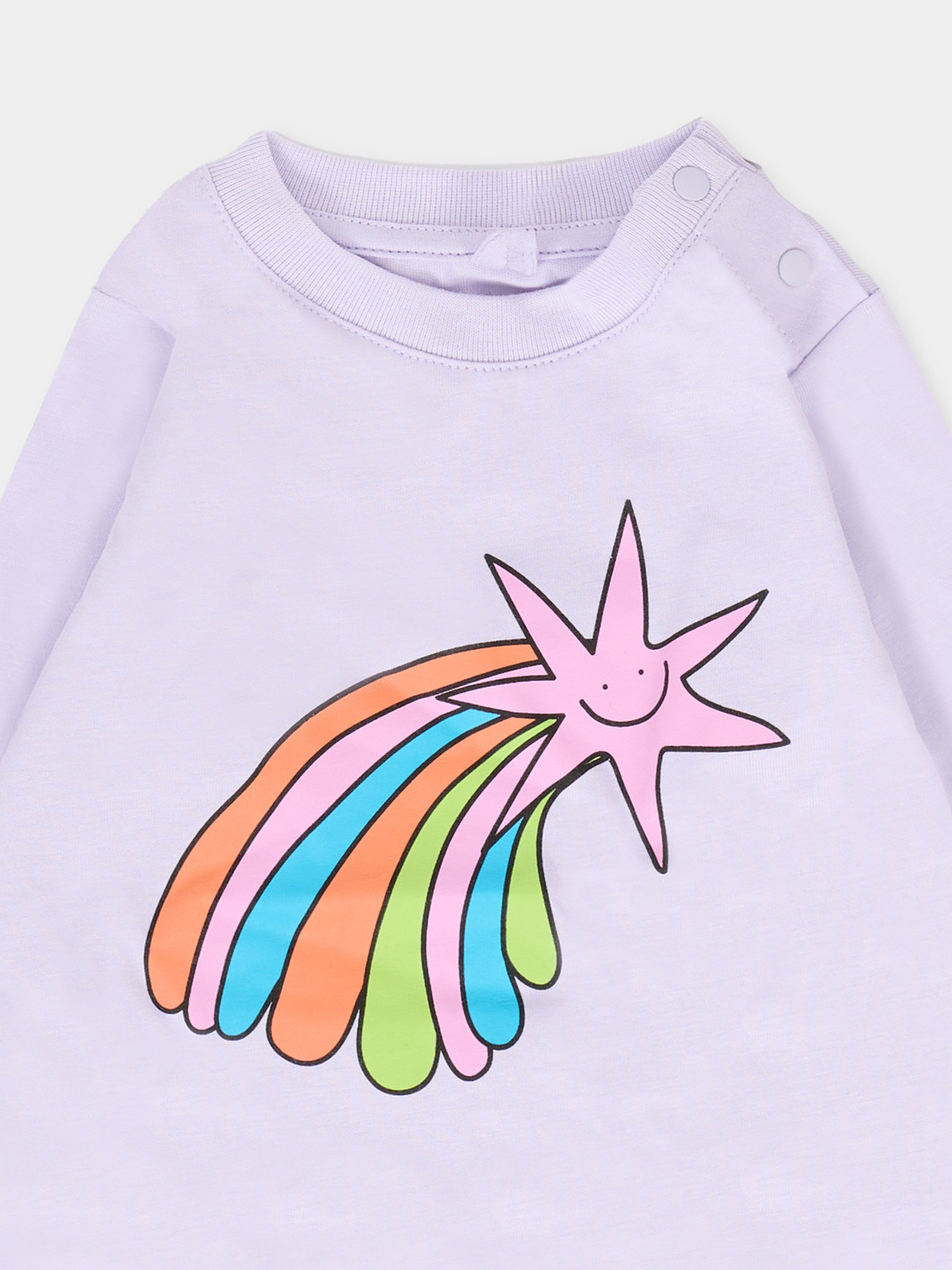 T-shirt  lilla per neonata con stella,Stella Mccartney Kids,TV8010 Z0434 572