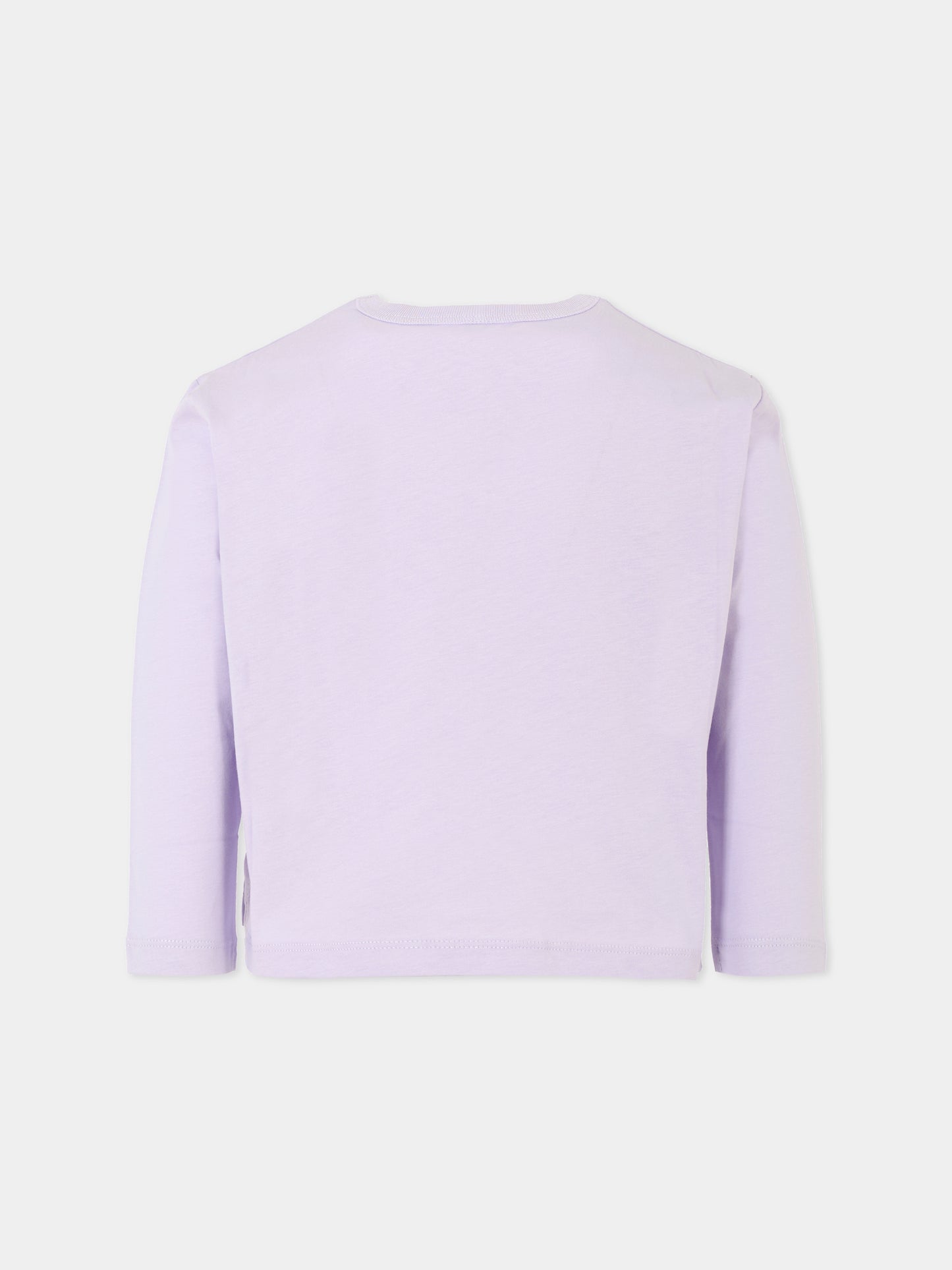 T-shirt lilla per bambina con logo rosa e celeste,Stella Mccartney Kids,TV8B00 Z0434 572