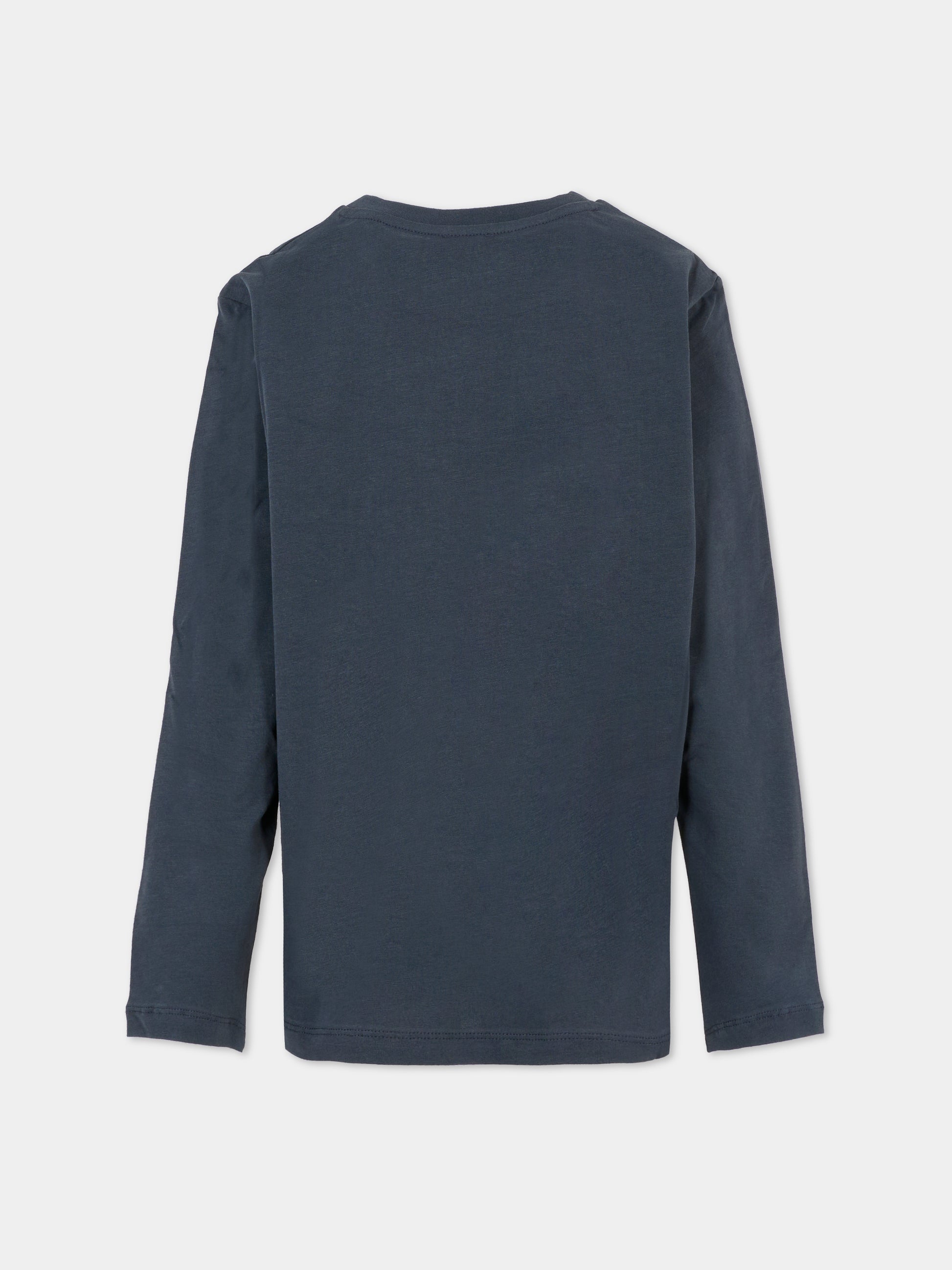 T-shirt blu per bambino con patch,Fay Kids,FT8P20 Z0761 635