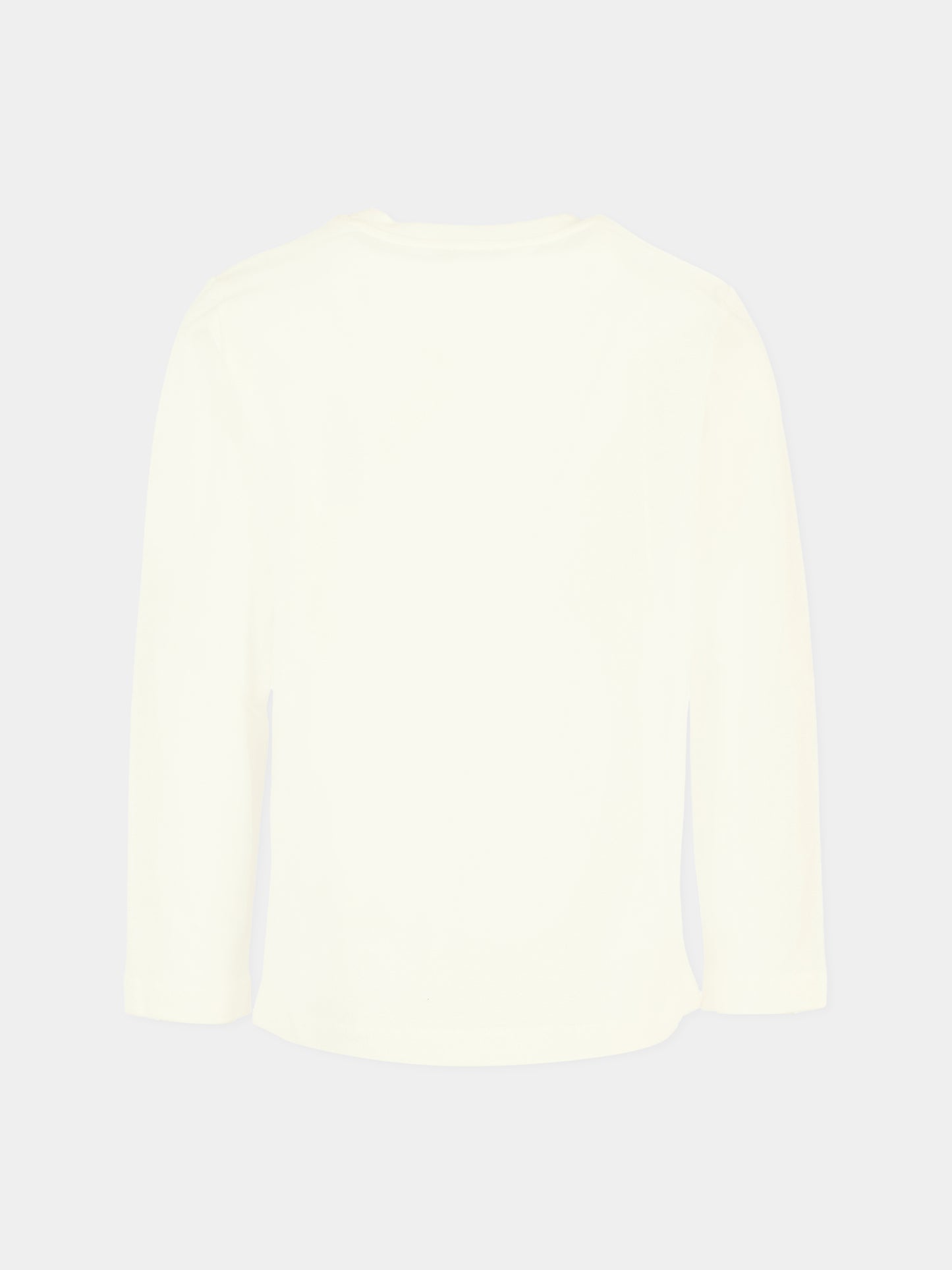 T-shirt avorio per bambino con patch,Fay Kids,FT8P20 Z0761 101