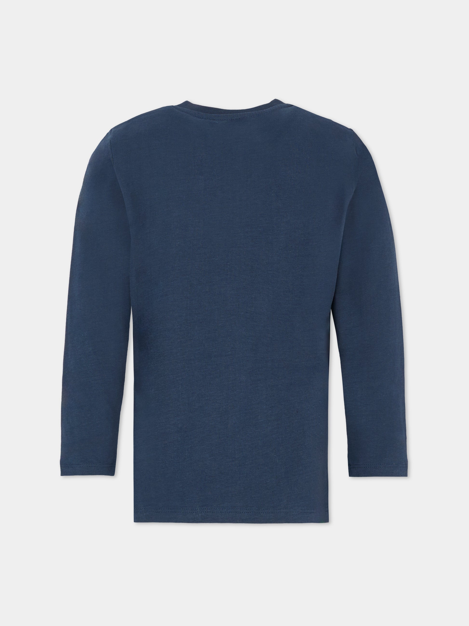 T-shirt blu per bambino con patch,Fay Kids,FT8P20 Z0761 667