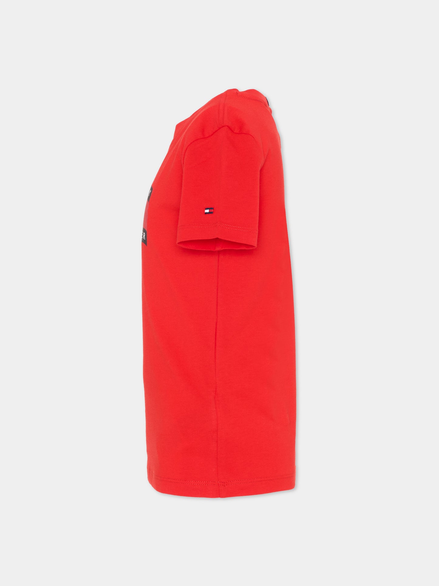 T-shirt rossa per bambini con logo,Tommy Hilfiger Junior,KB0KB10275 XL8