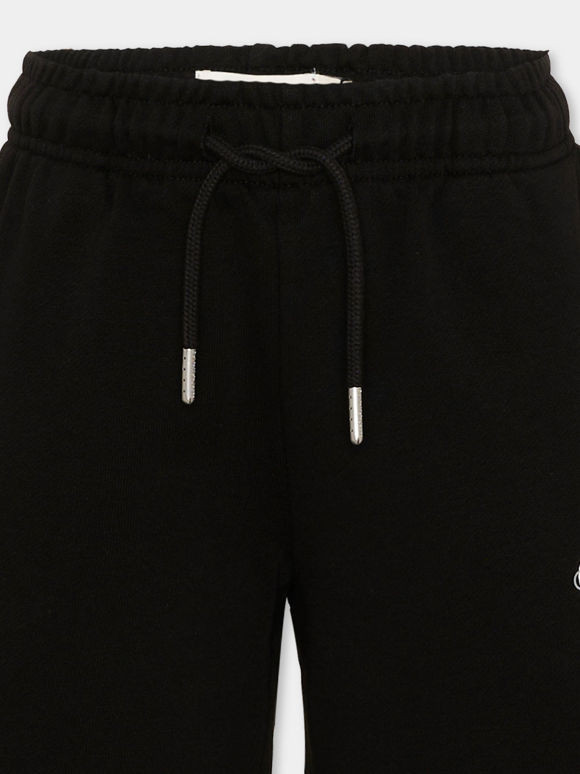 Shorts sportivi neri per bambini con logo,Calvin Klein Kids,LV1CKSJC51 BEH
