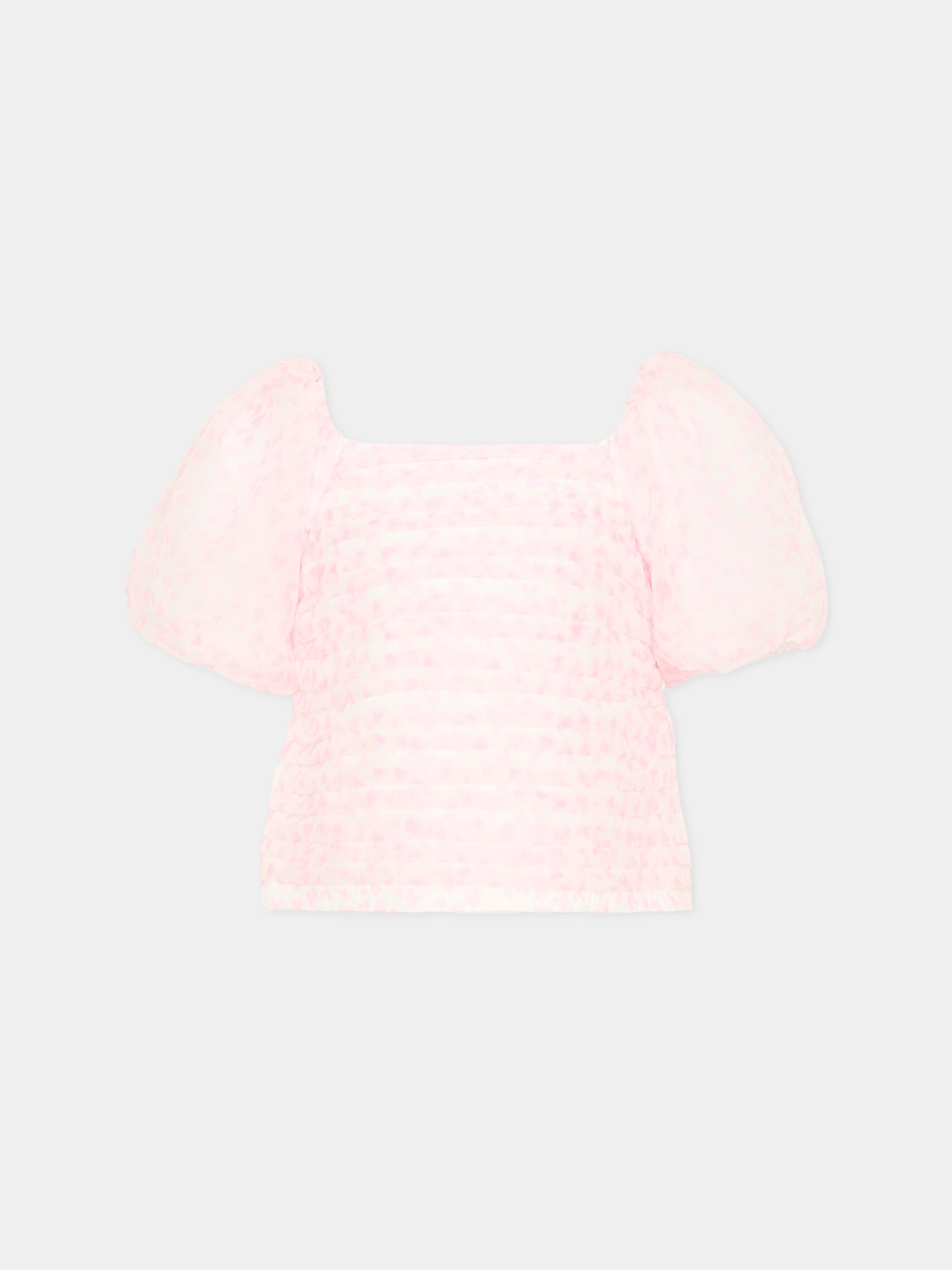 Top rosa per bambina con cuori,Abercrombie & Fitch,43AM53 AMR