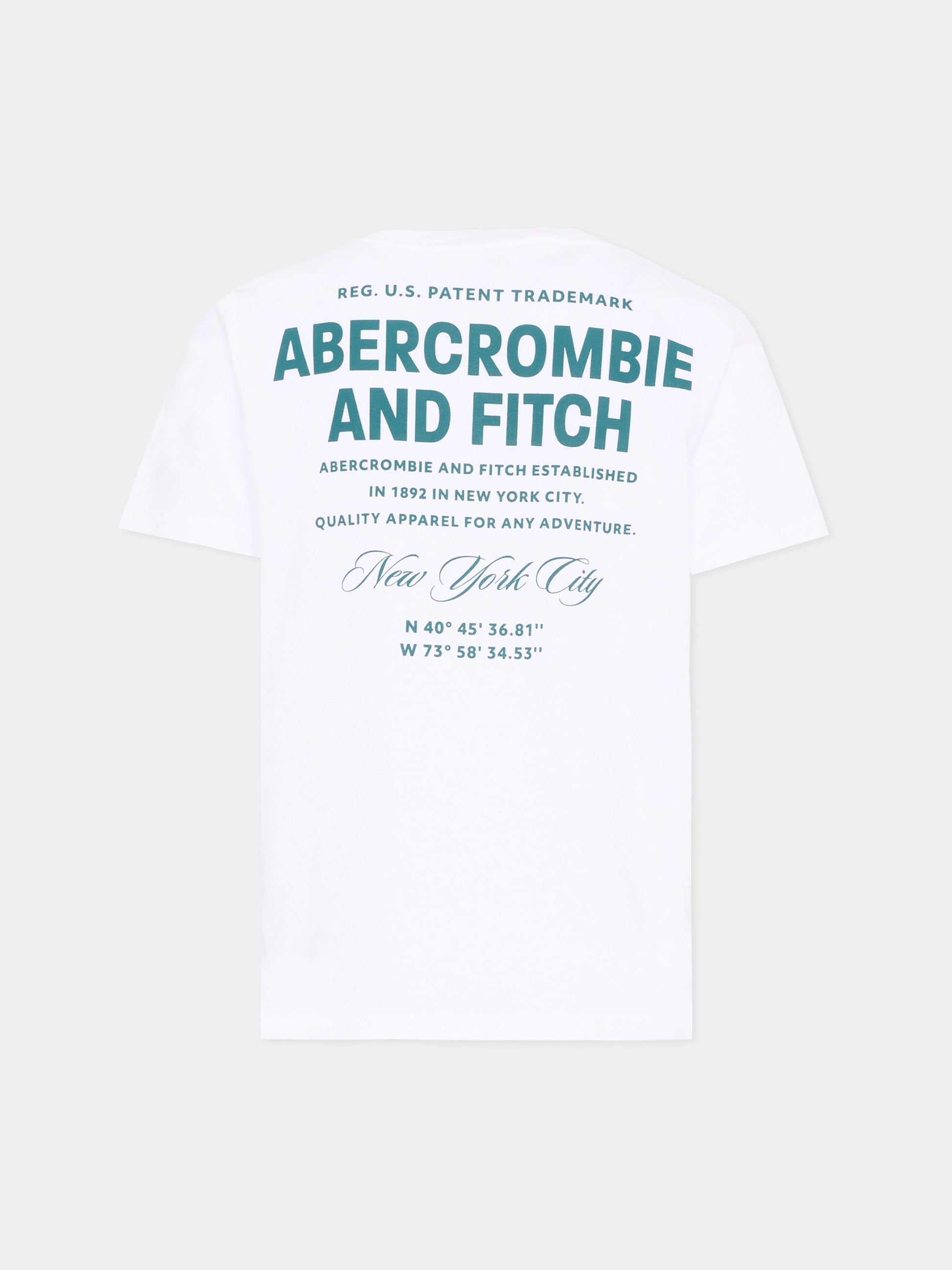 T-Shirt bianca per bambini con logo,Abercrombie & Fitch,93AJ99 W1T