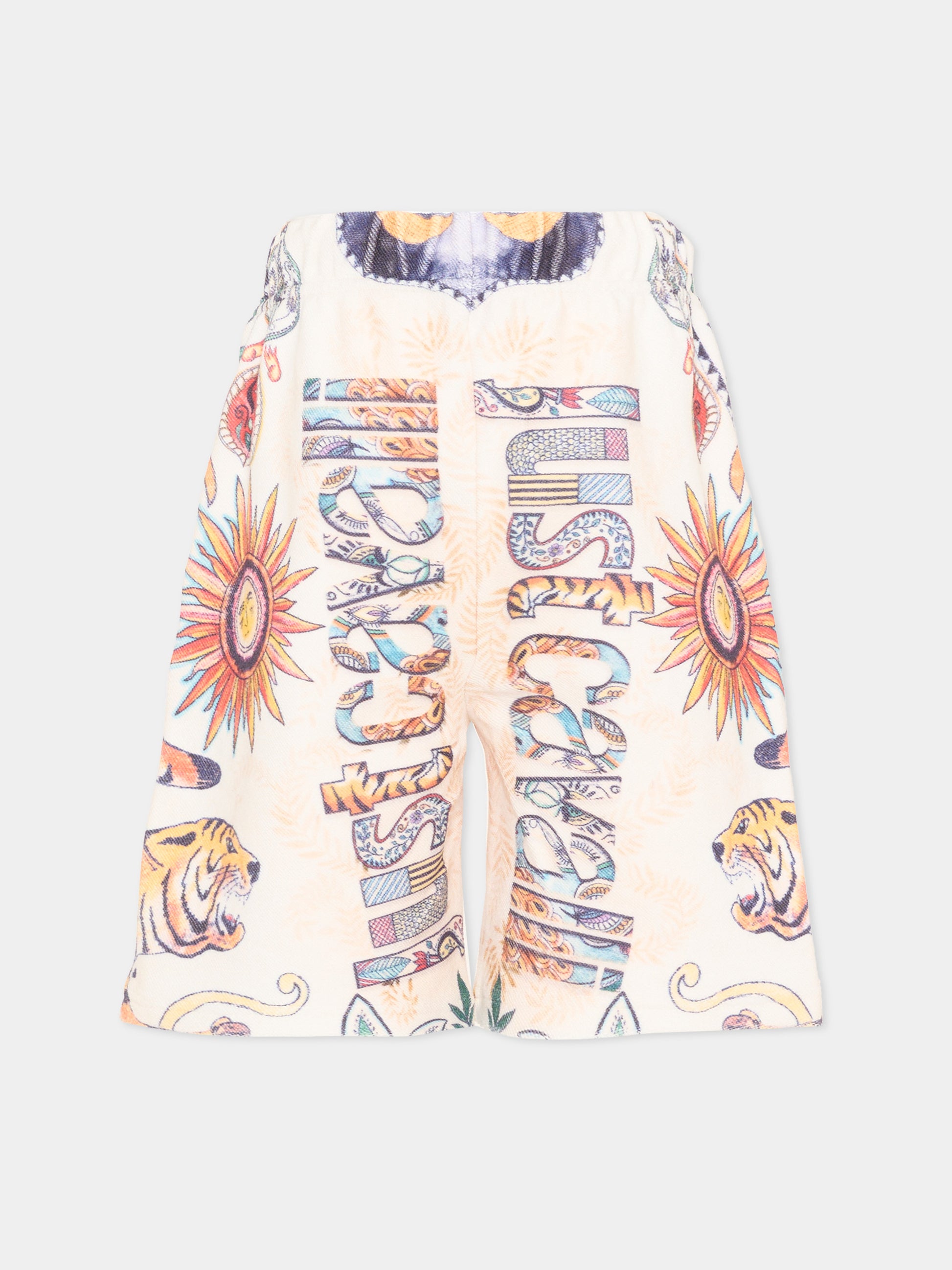 Shorts multicolor per bambino con stampa giungla,Just Cavalli Kids,JBP26082BE INDIA DIGITAL