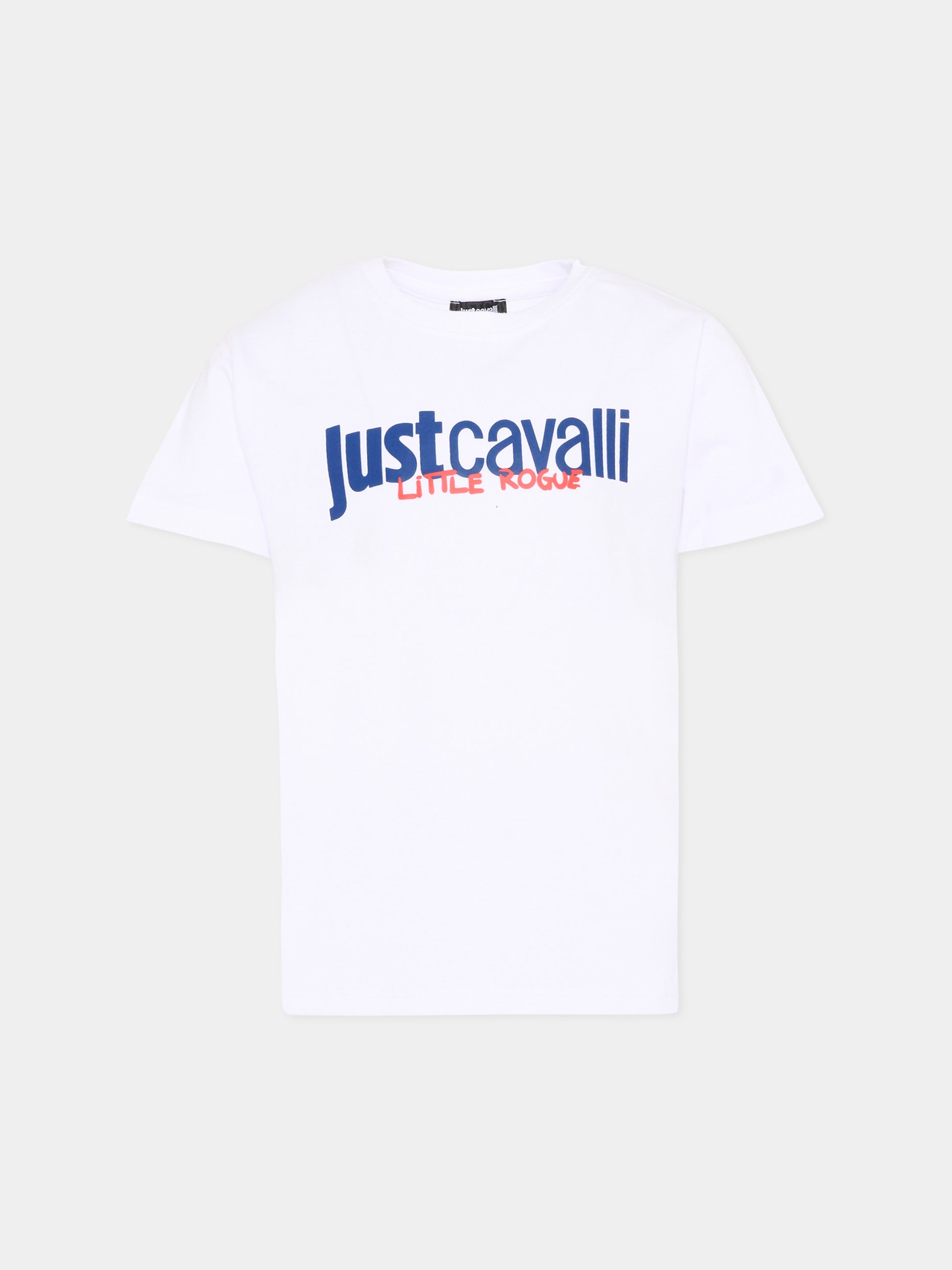 T-Shirt bianca per bambino con logo,Just Cavalli Kids,JIP26047TS WHITE
