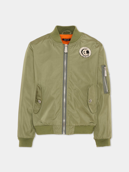 Bomber verde per bambino con tigre,Just Cavalli Kids,JIP26086GB GREEN CALLISTE