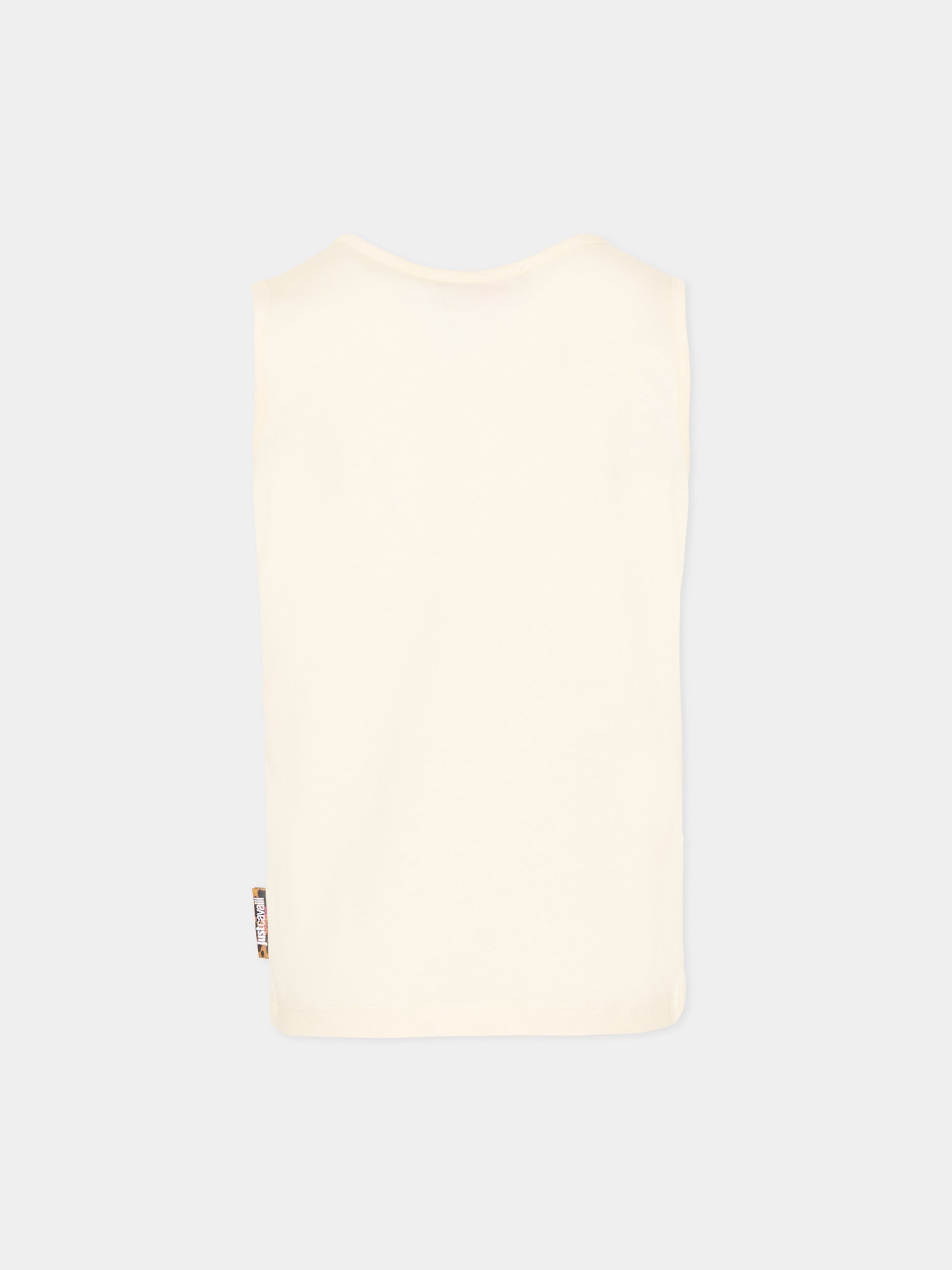 Canotta avorio per bambina con stampa tigri,Just Cavalli Kids,JGP26124CN PRISTINE