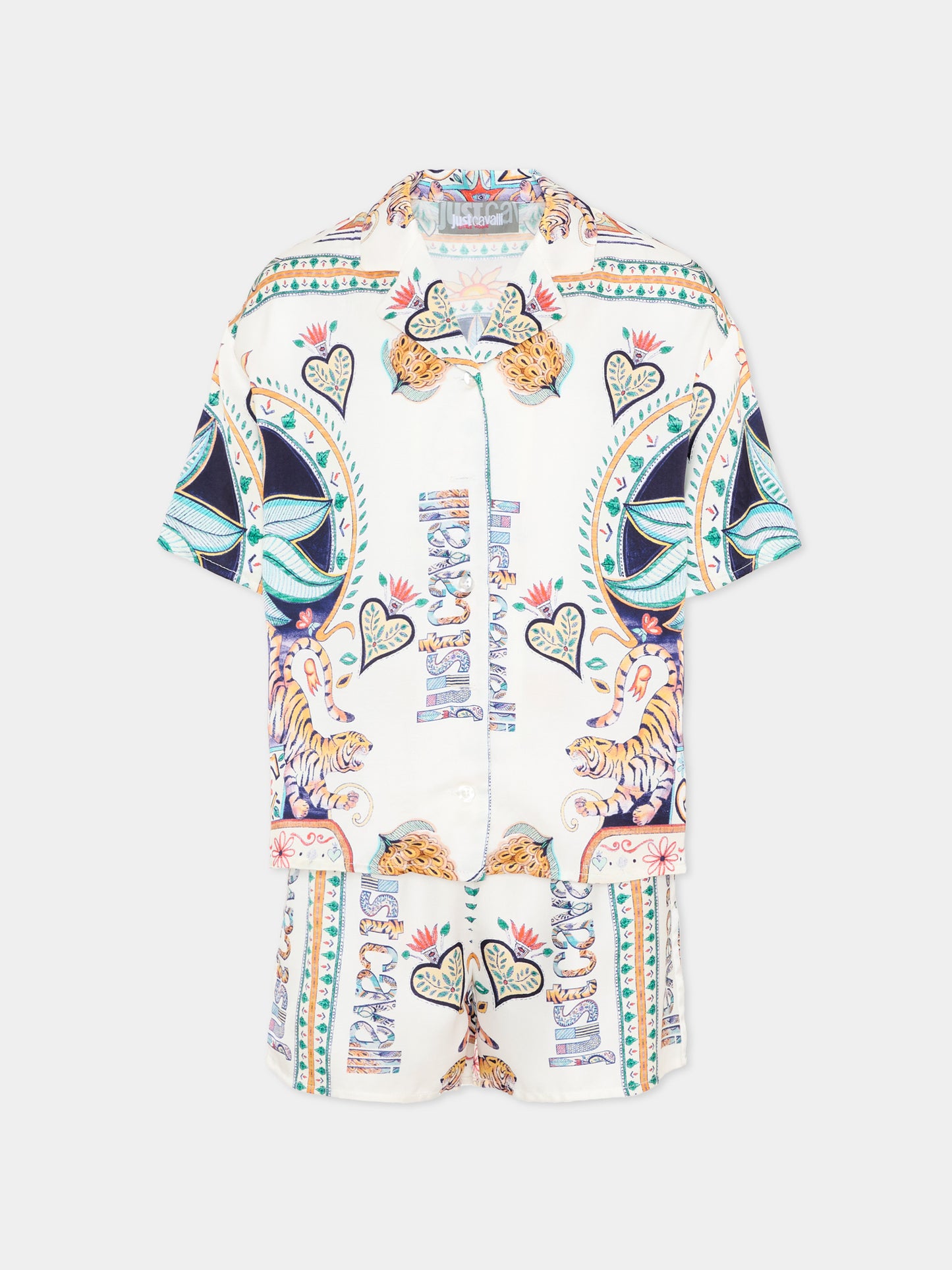 Completo multicolor per bambini con tigri,Just Cavalli Kids,JGP26104CE PALM PRISTINE