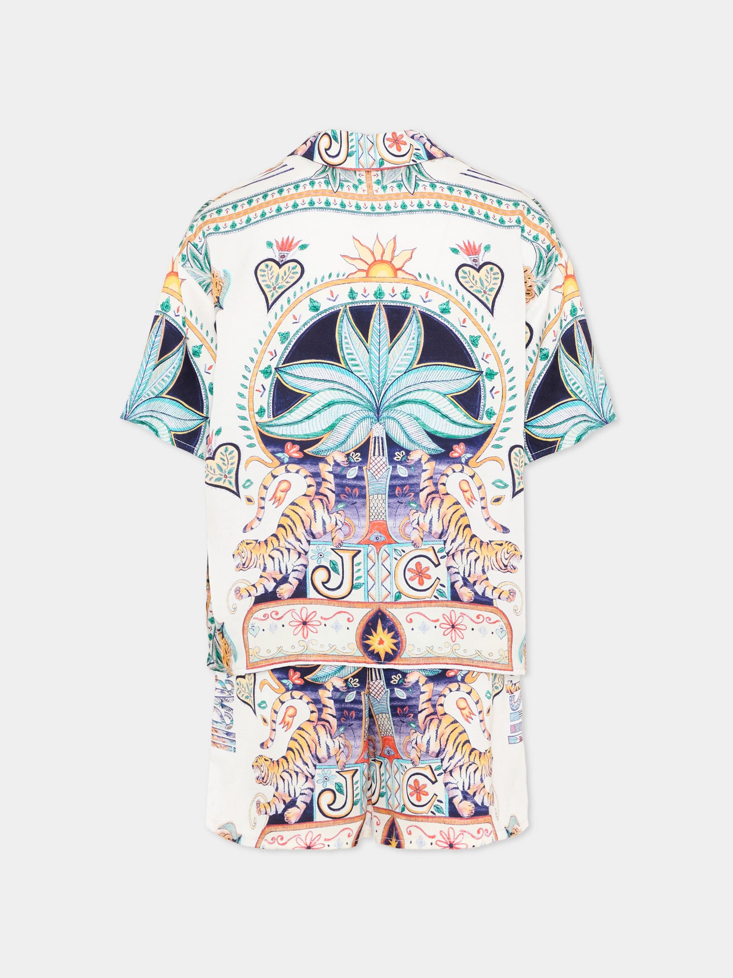 Completo multicolor per bambini con tigri,Just Cavalli Kids,JGP26104CE PALM PRISTINE