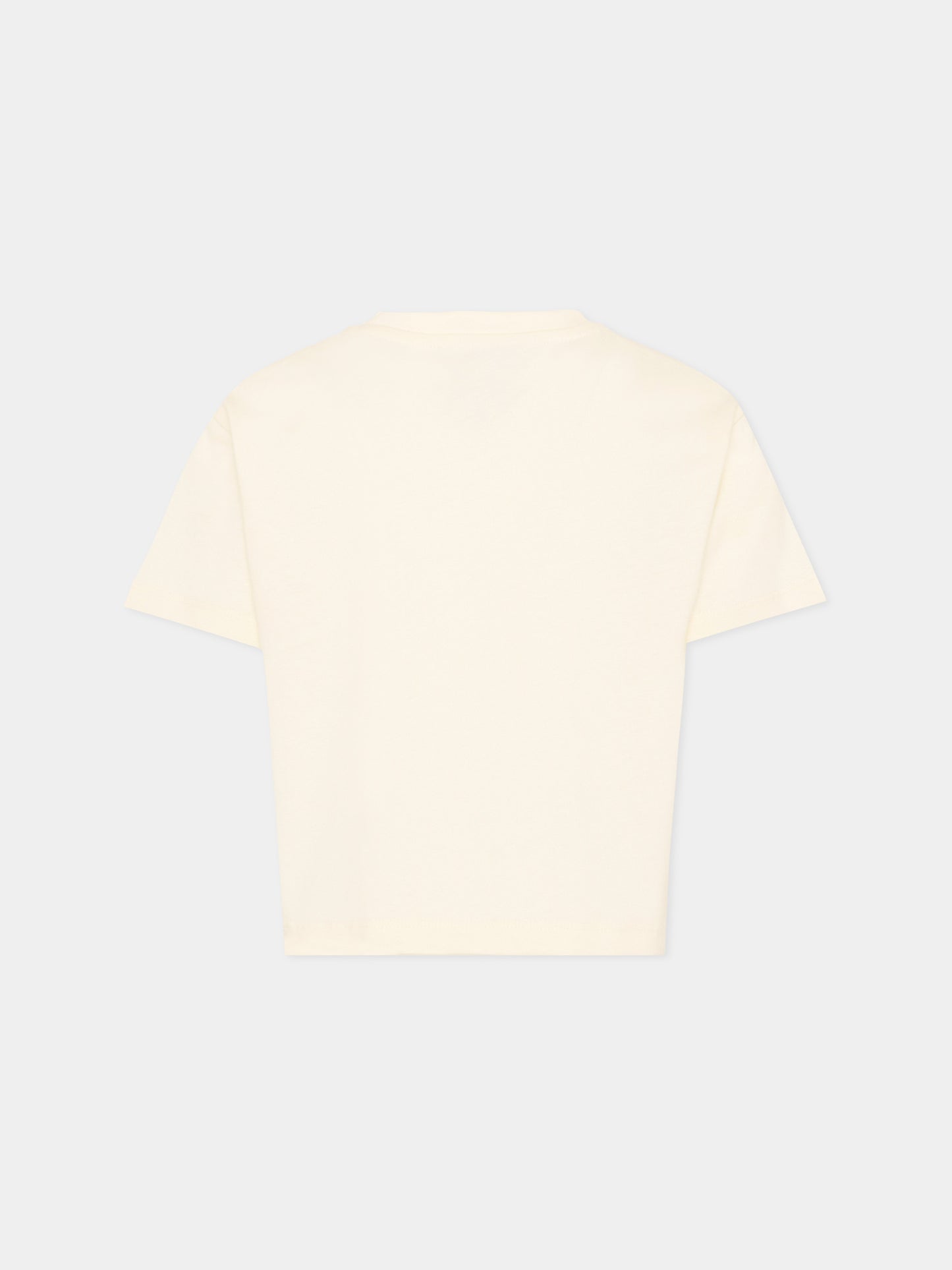 T-Shirt avorio per bambina con logo,Just Cavalli Kids,JGP26114TS PRISTINE