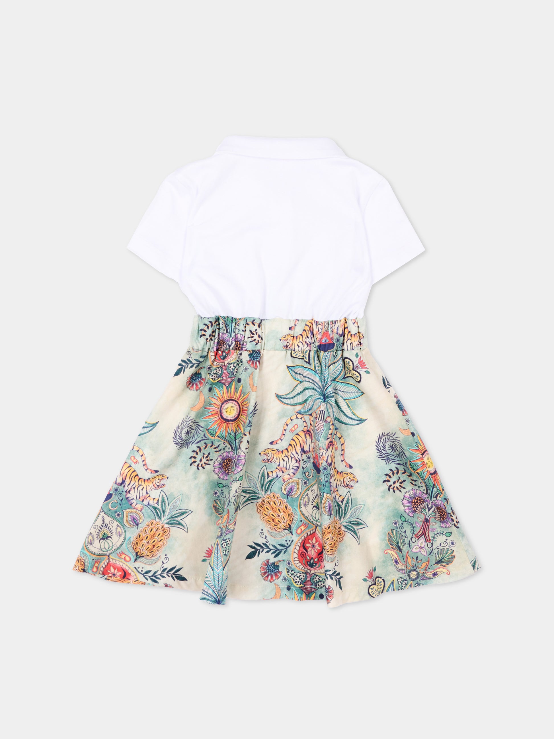 Vestito multicolor per neonata con stampa floreale,Just Cavalli Kids,JIP26109VE PRISTINE