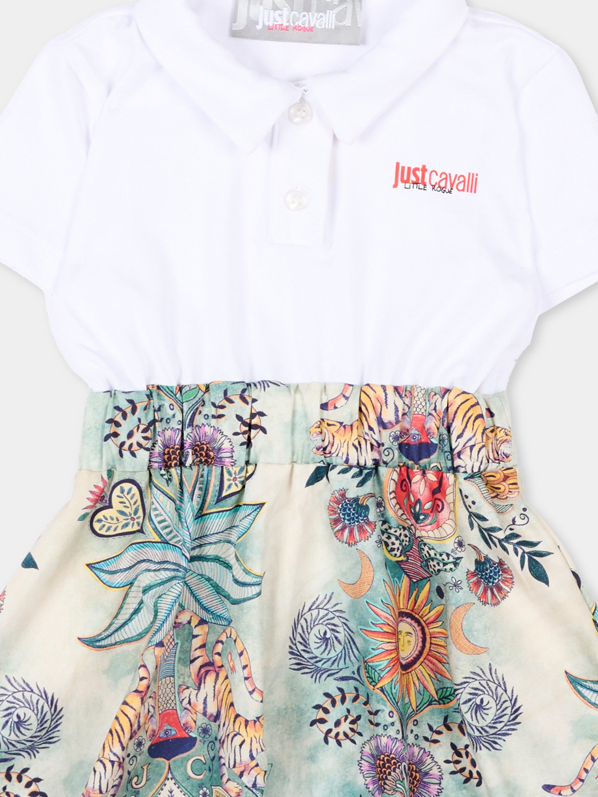 Vestito multicolor per neonata con stampa floreale,Just Cavalli Kids,JIP26109VE PRISTINE