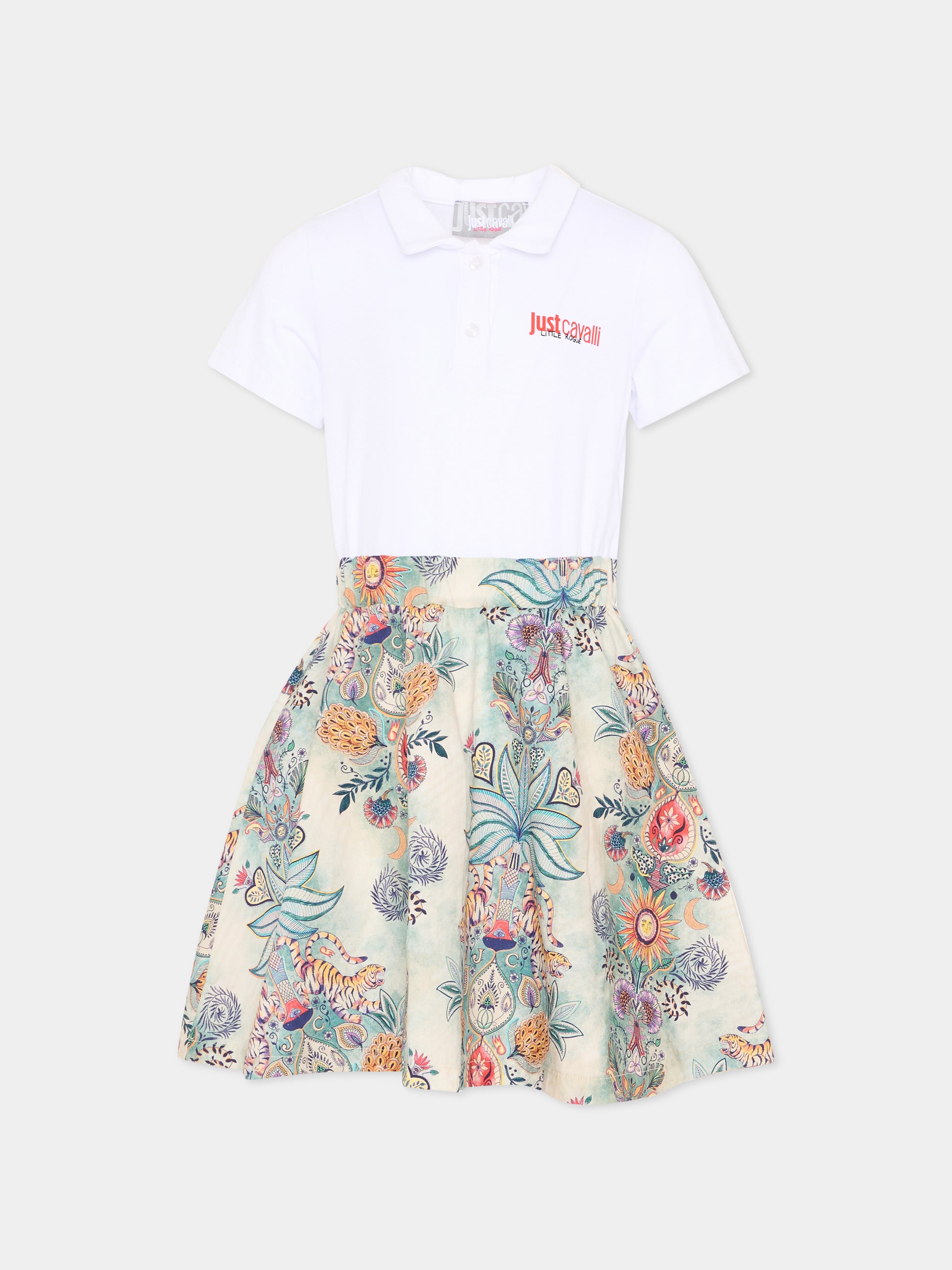 Vestito multicolor per bambina con stampa floreale,Just Cavalli Kids,JIP26109VE PRISTINE