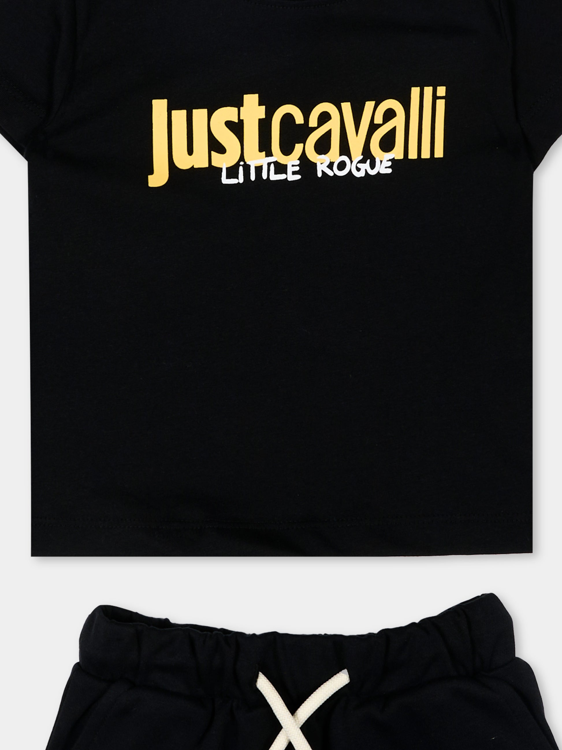 Completo sportivo nero per neonati con logo,Just Cavalli Kids,JIP26090CJ BLACK
