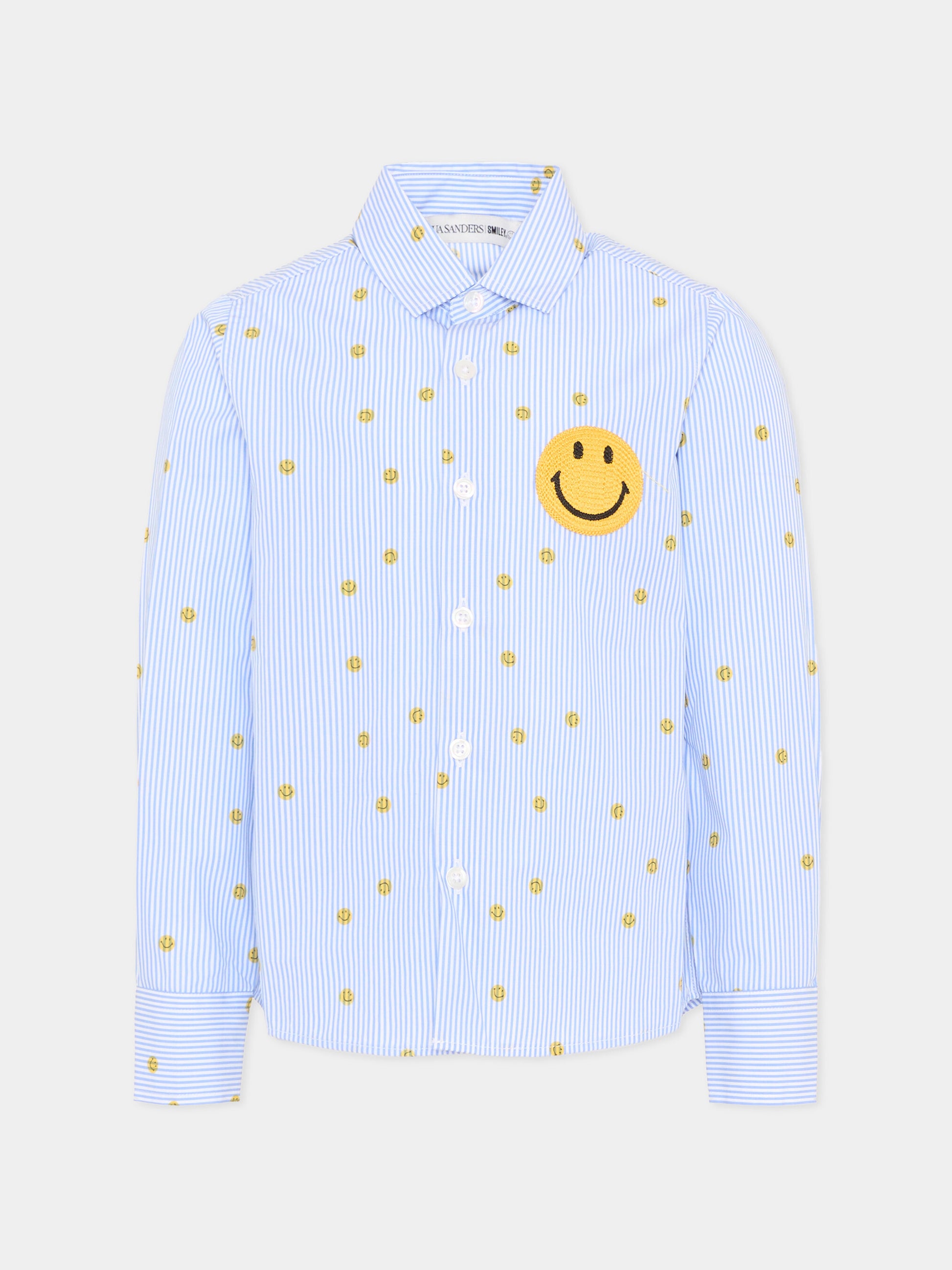Camicia celeste per bambini con smile,Joshua Sanders Kidz,K36A3SH02BU