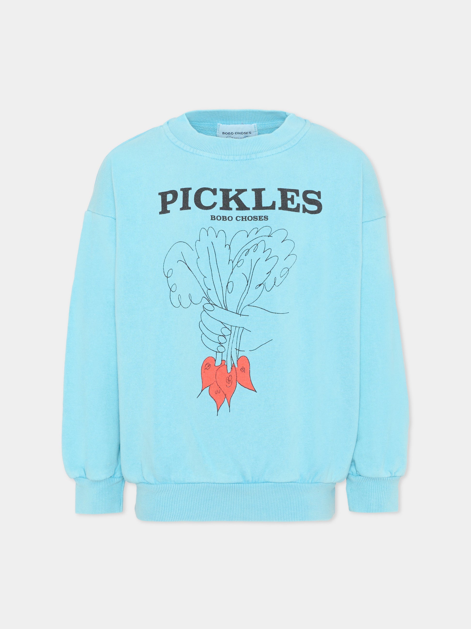 Felpa azzurra per bambini Bunch of Vegetables,Bobo Choses,B126AC040