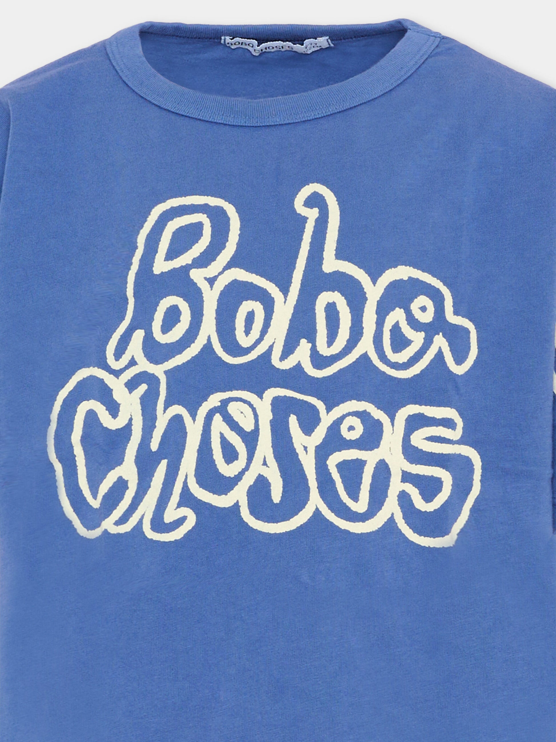T-Shirt blu per bambino con logo,Bobo Choses,B126AC138