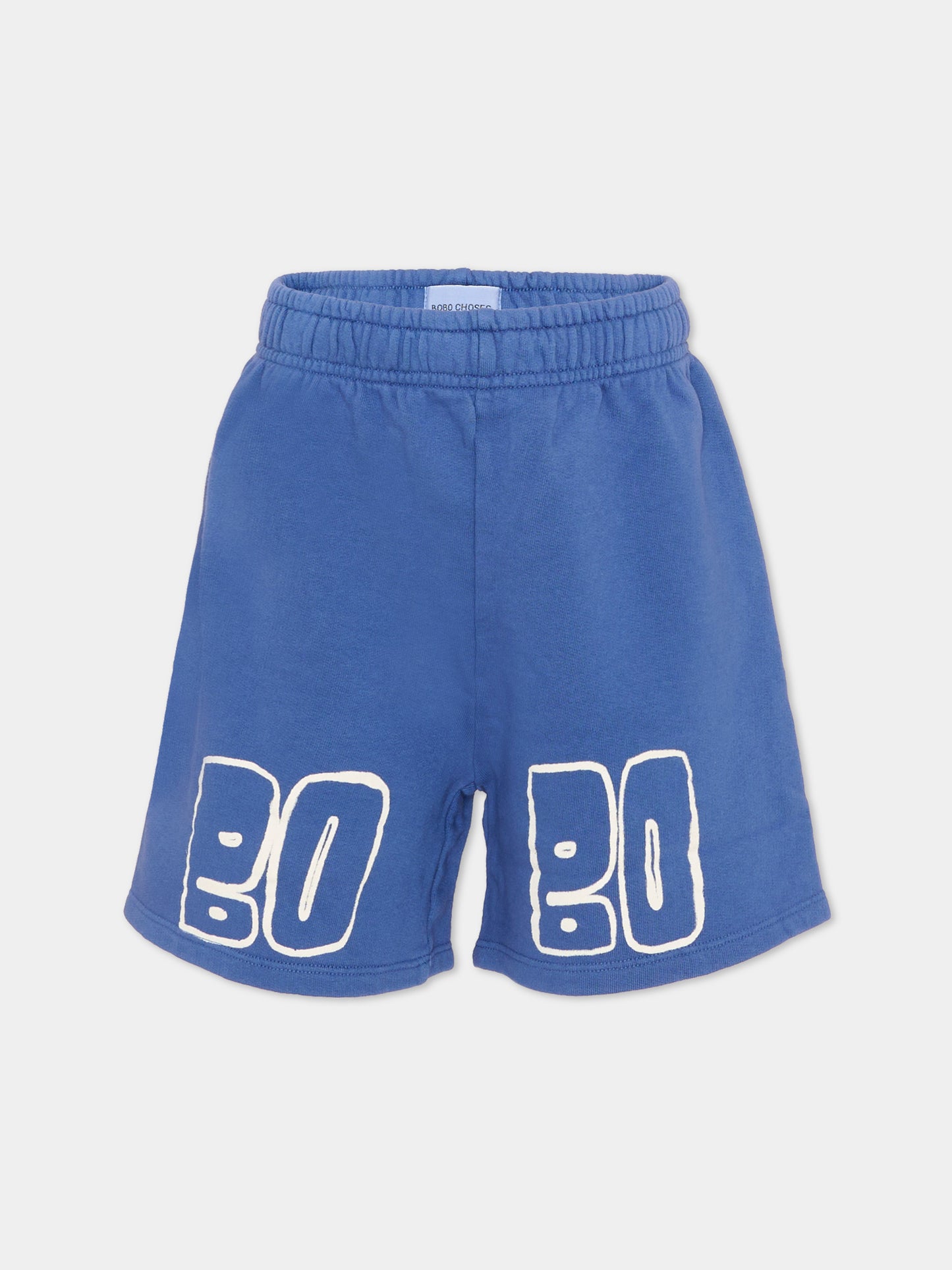 Shorts sportivi blu per bambini con logo,Bobo Choses,B126AC144