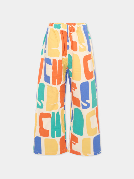 Pantaloni multicolor per bambini con stampa logo,Bobo Choses,B126AC148