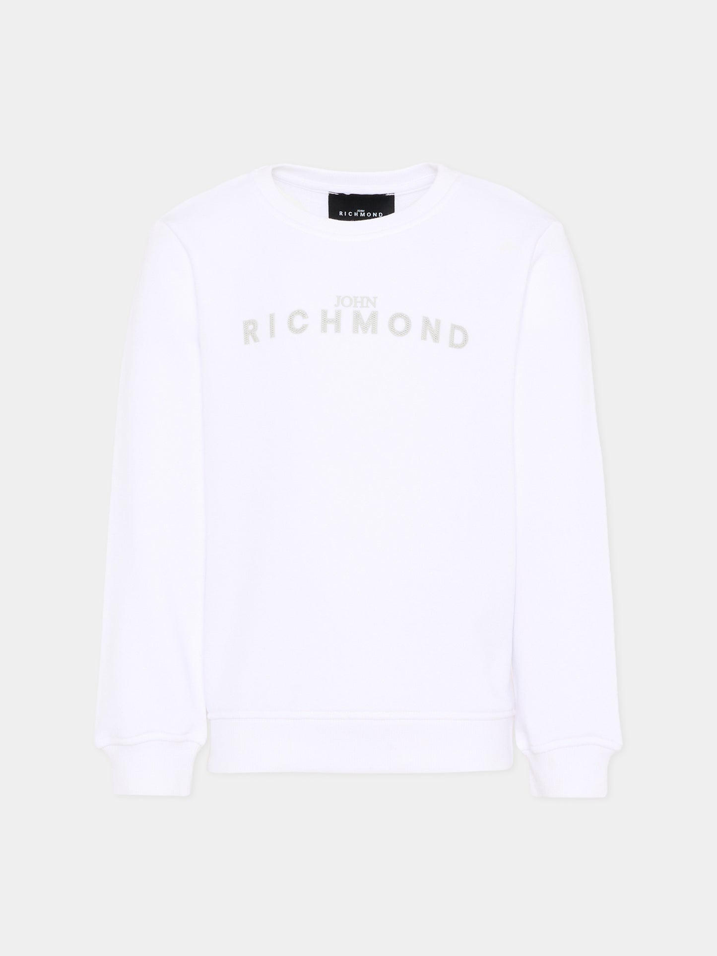Felpa bianca per bambini con logo,Richmond,RBP26013FE WHITE