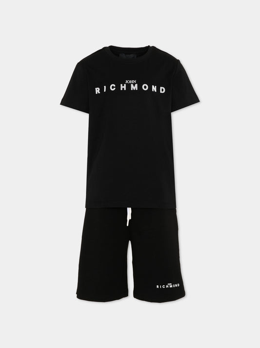 Completo sportivo nero per bambino con logo,Richmond,RBP26018CJ BLACK