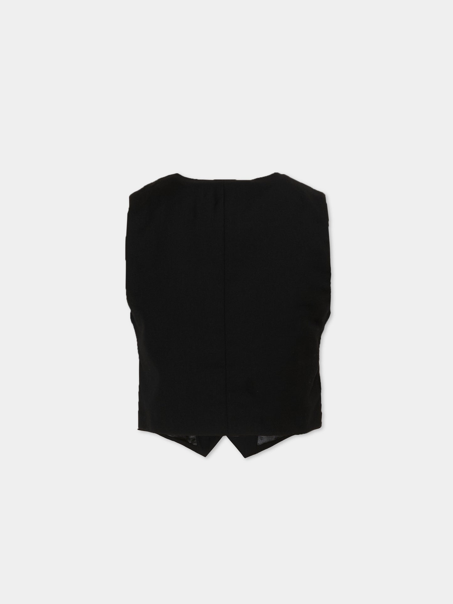 Panciotto nero per bambino con ricamo,Richmond,RBP26168GT BLACK