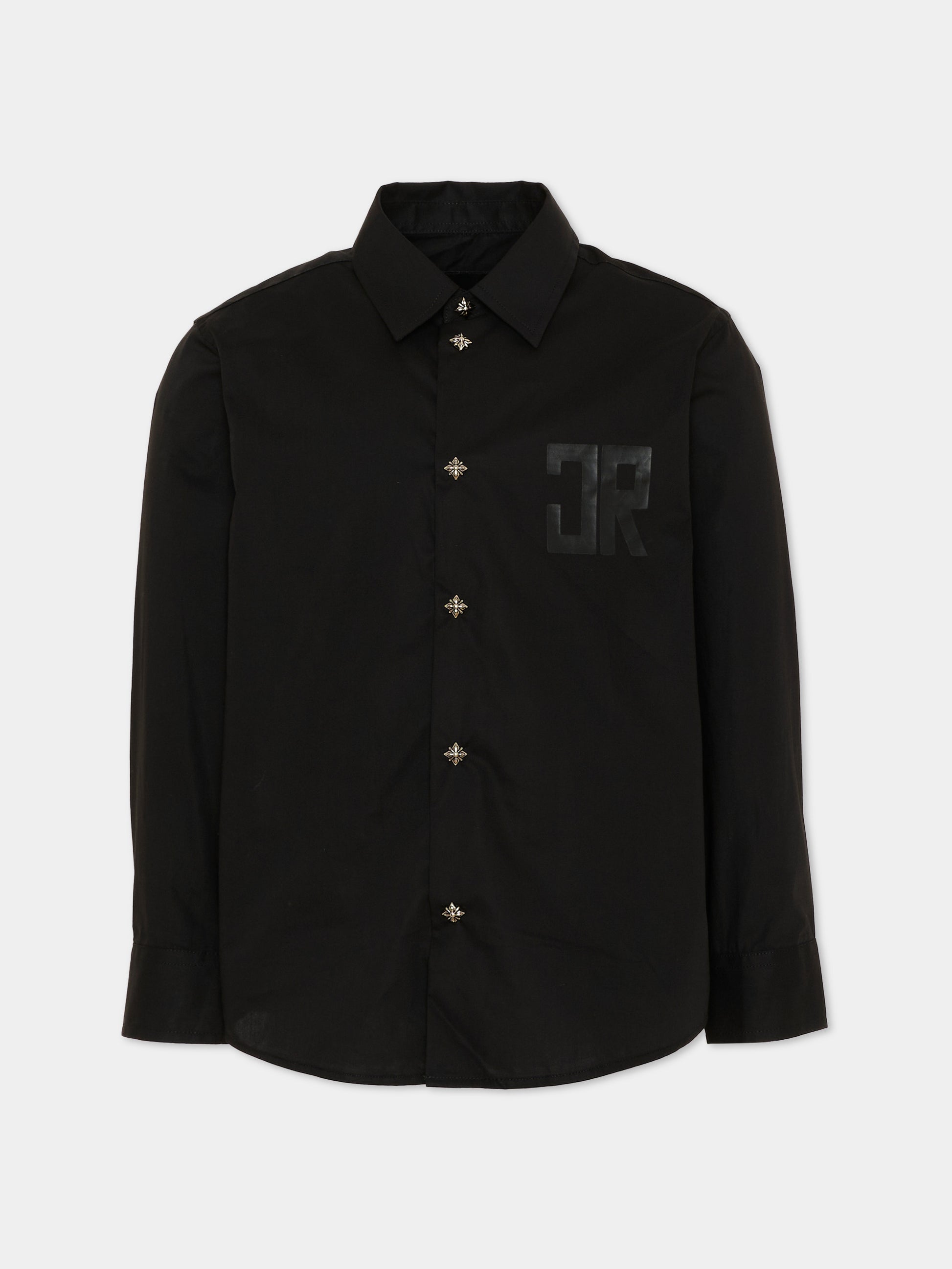 Camicia nera per bambino con logo,Richmond,RBP26029CA BLACK